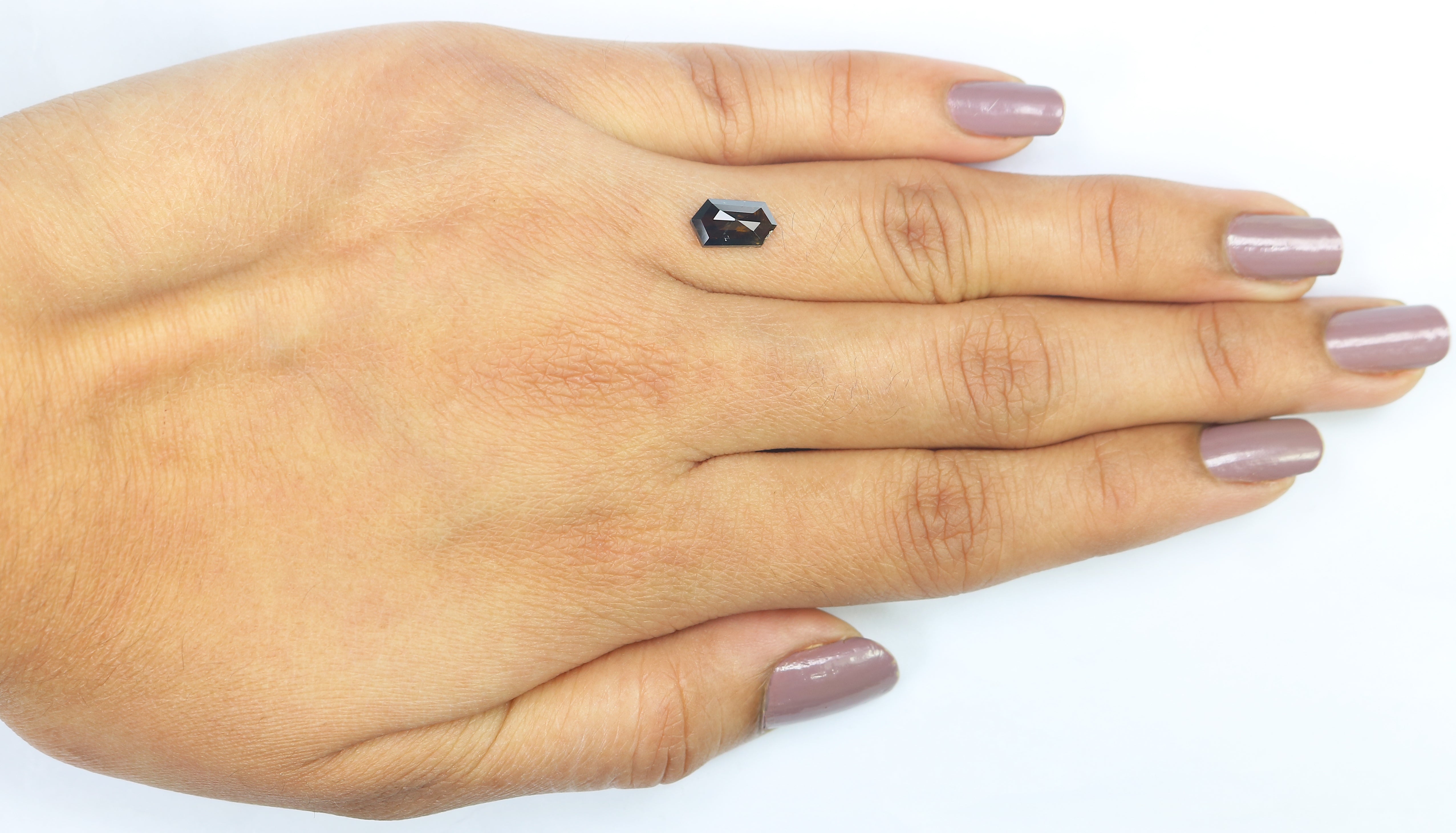 1.05 CT Natural Loose Hexagon Shape Diamond Brown Color Hexagon Diamond 8.70 MM Natural Loose Brown Color Hexagon Rose Cut Diamond KQ1486