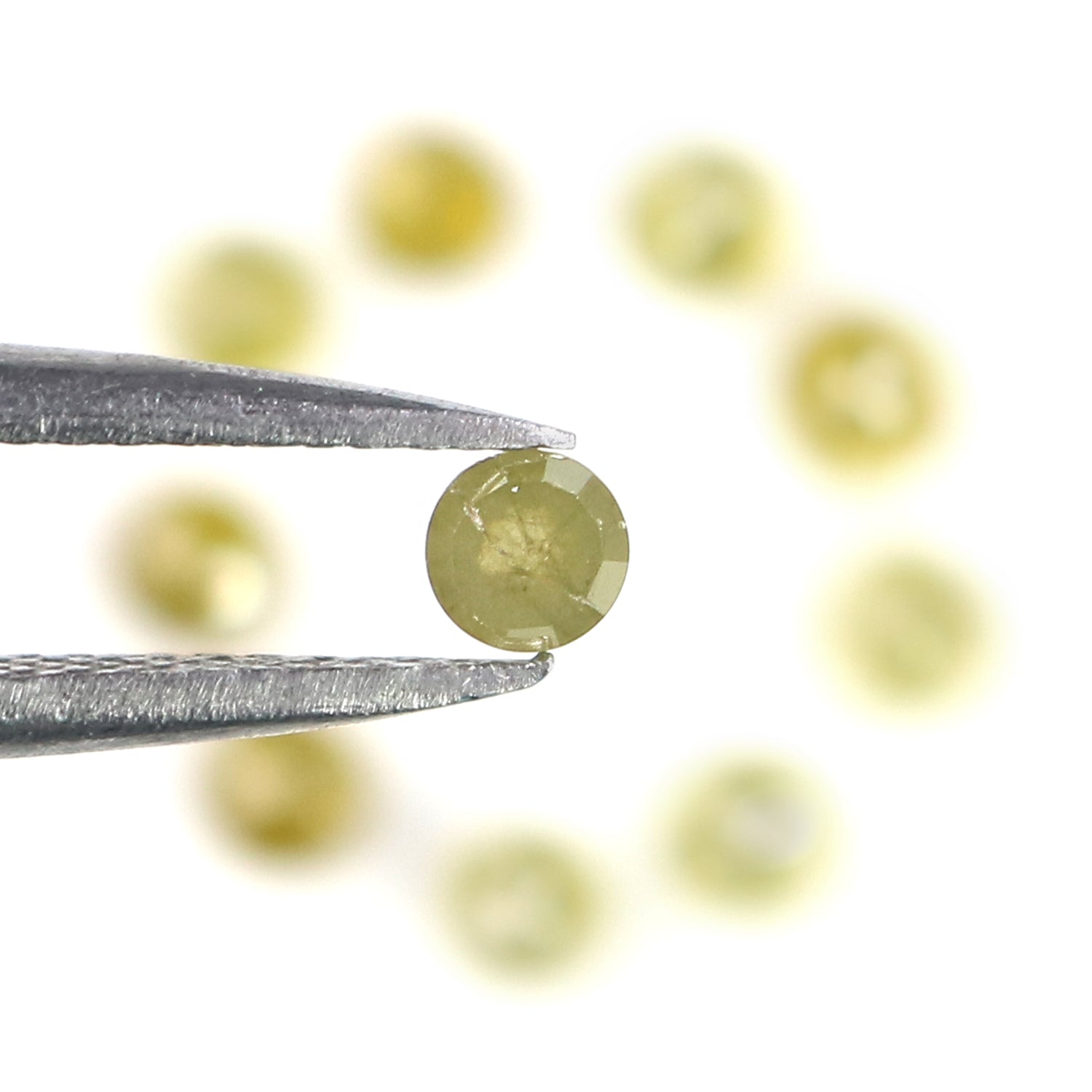 1.47 CT Natural Loose Round Rose Cut Diamond Green Color Round Shape Diamond 2.90 MM Natural Yellow Color Round Rose Cut Diamond LQ9243