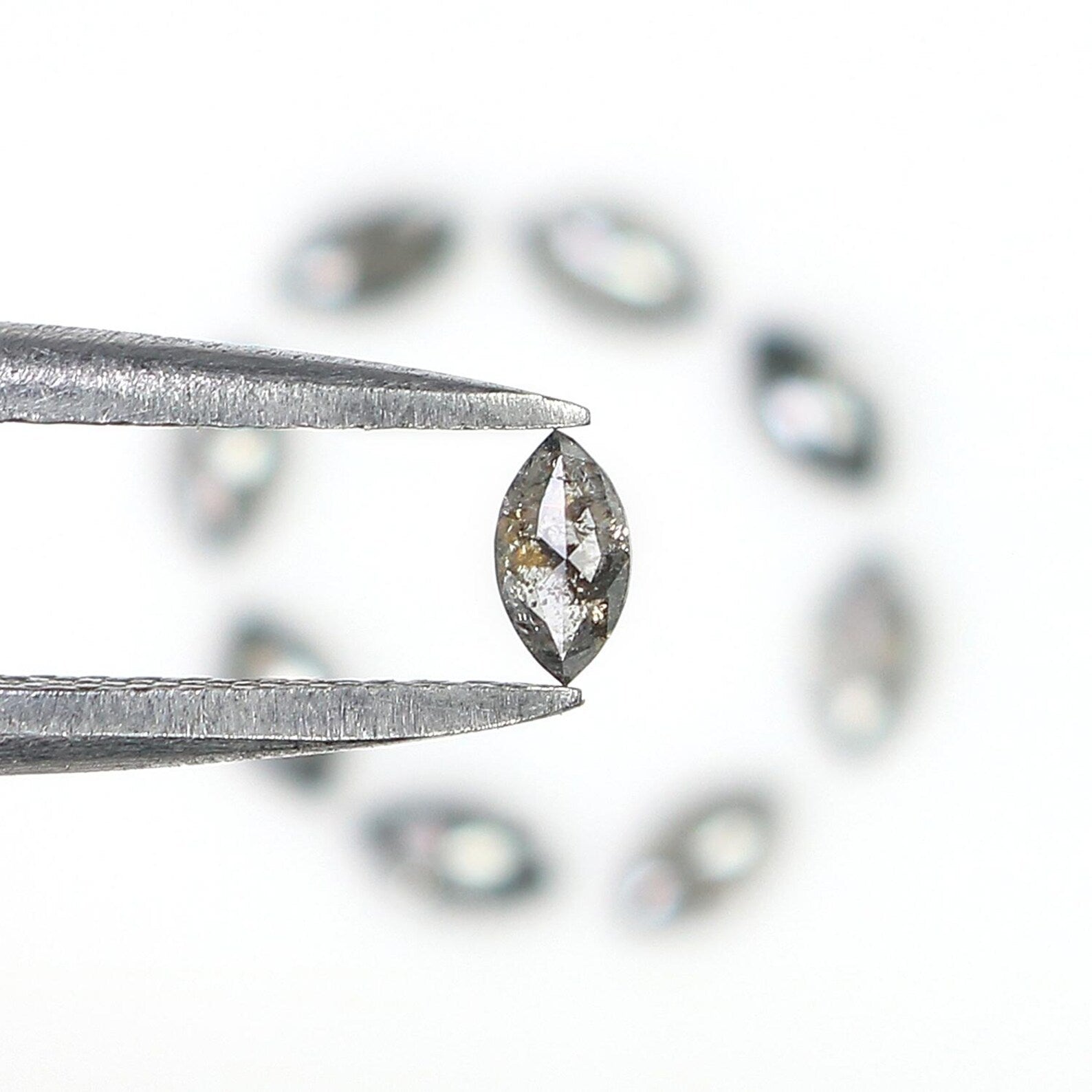 0.80 CT Natural Loose Marquise Shape Diamond Salt And Pepper Marquise Diamond 3.90 MM Black Grey Color Marquise Rose Cut Diamond NQ1599