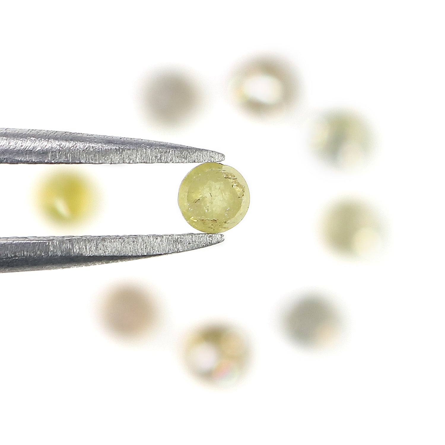 1.38 CT Natural Loose Round Rose Cut Diamond Grey Color Round Shape Diamond 2.90 MM Natural Loose Yellow Color Round Rose Cut Diamond LQ1597