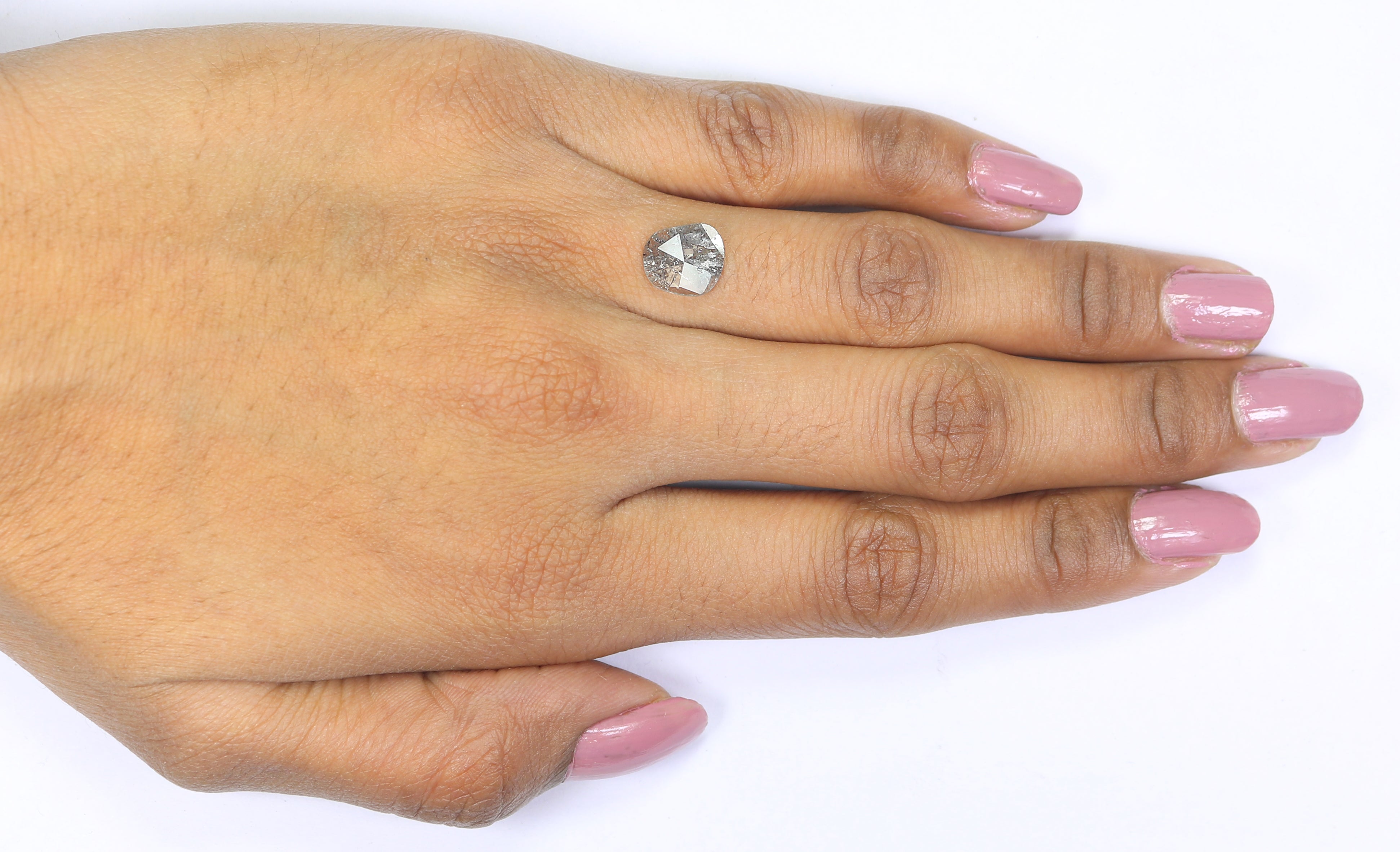 0.71 CT Natural Loose Slice Shape Diamond Salt And Pepper Slice Cut Diamond 9.20 MM Natural Black Grey Diamond Irregular Cut Diamond N2638