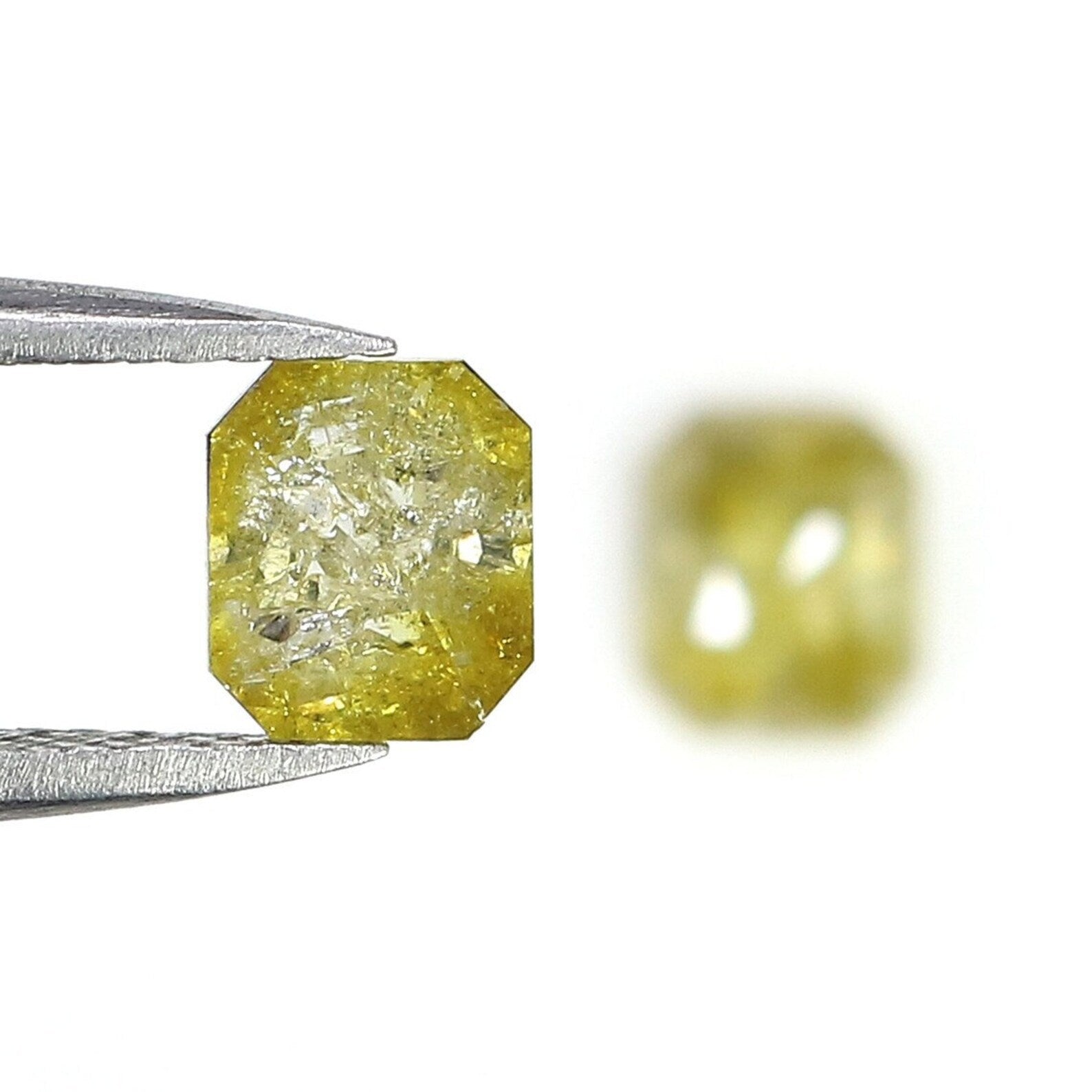 1.23 CT Natural Loose Cushion Pair Diamond Yellow Color Cushion Diamond 5.65 MM Natural Loose Diamond Yellow Cushion Rose Cut Diamond NQ2477