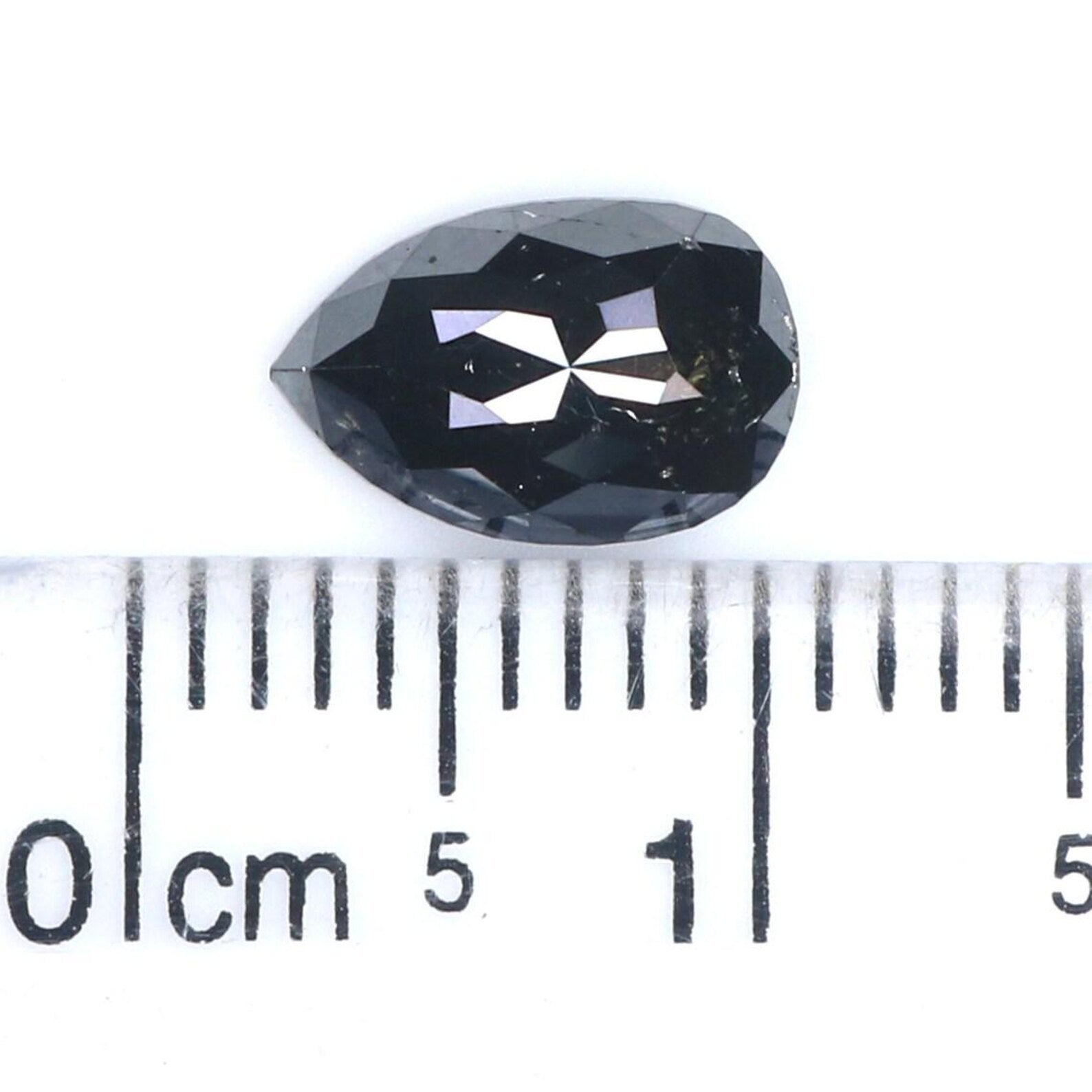 1.25 Ct Natural Loose Pear Shape Diamond Black Color Pear Cut Diamond 8.50 MM Natural Loose Diamond Black Color Pear Rose Cut Diamond NQ1931