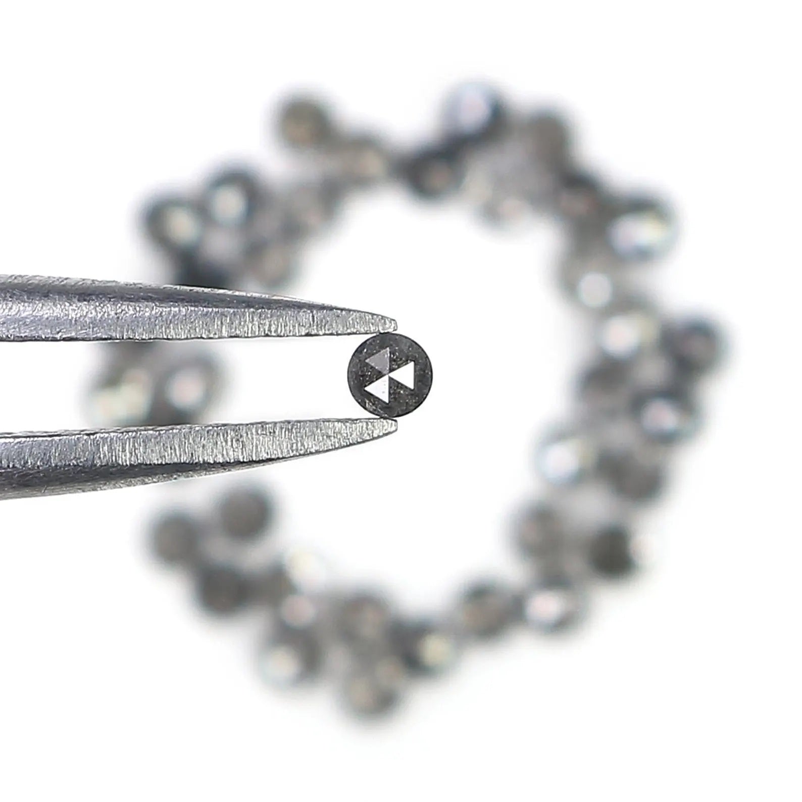 1.06 CT Natural Loose Round Shape Diamond Salt And Pepper Round Diamond 1.80 MM Natural Loose Black Grey Color Round Rose Cut Diamond NQ1833