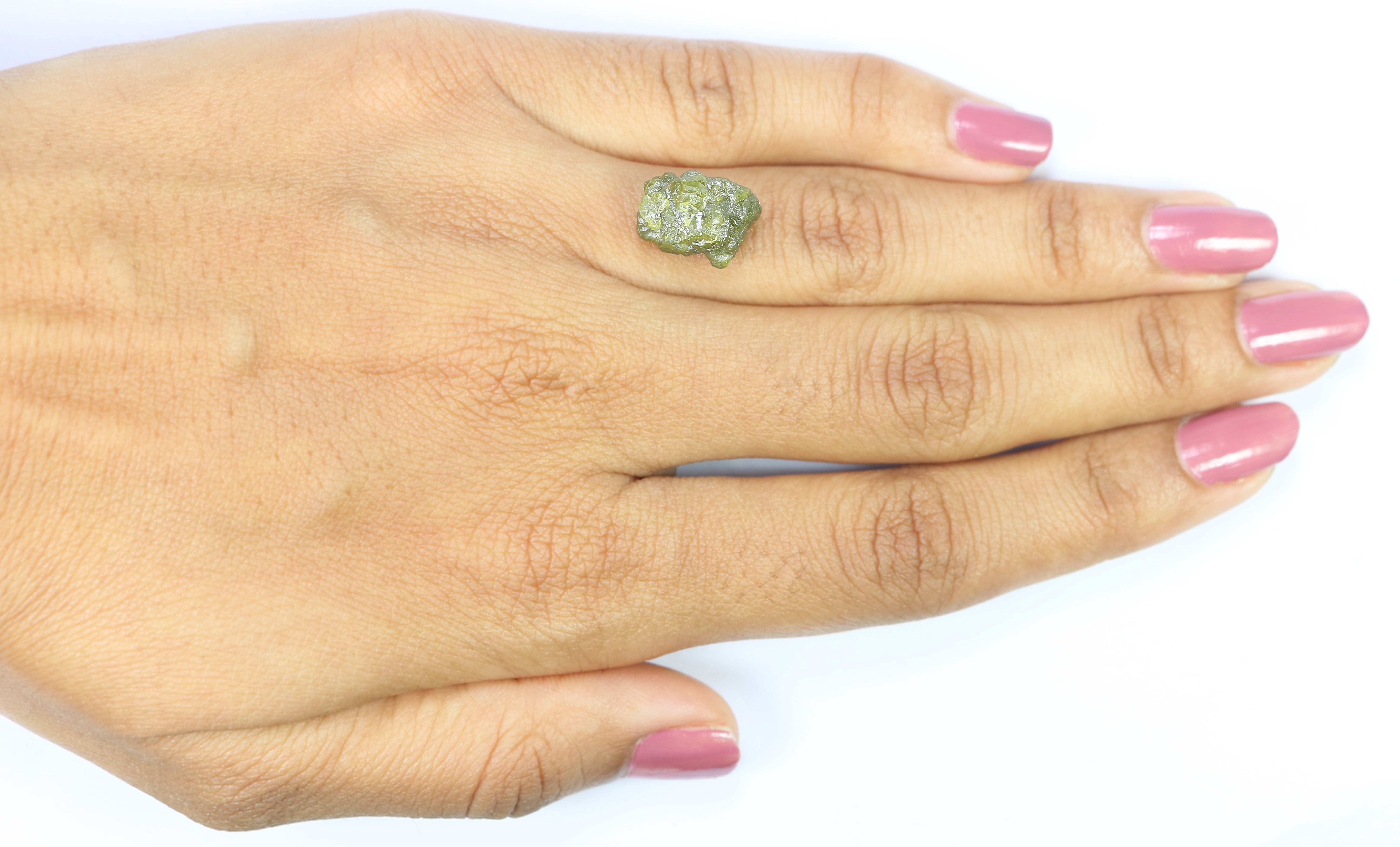 7.97 CT Natural Loose Rough Shape Diamond Green Color Rough Uncut Diamond 13.10 MM Natural Grey Color Rough Irregular Cut Diamond LQ3359