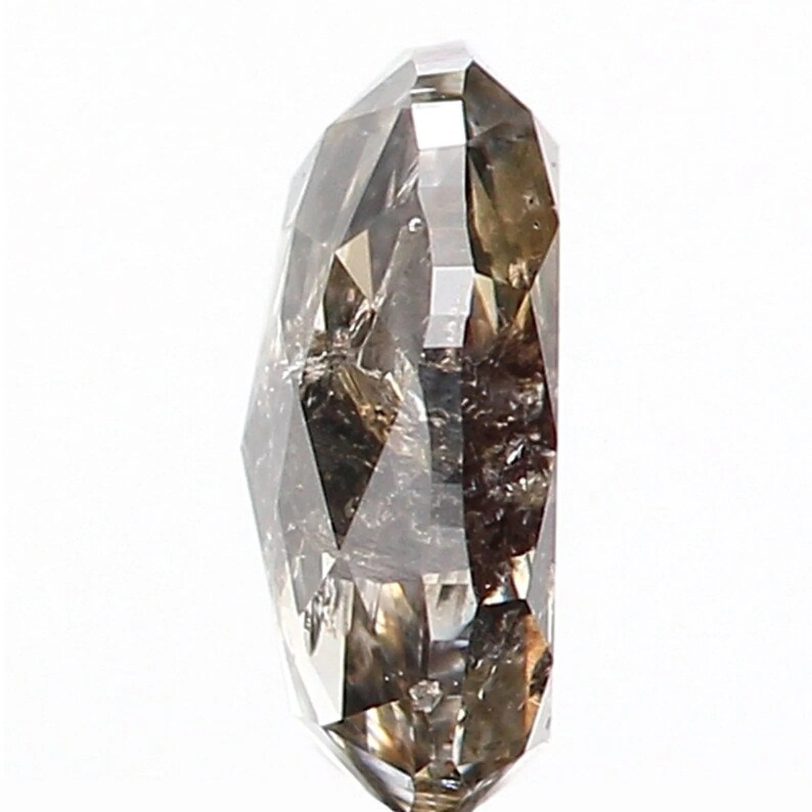 0.42 CT Natural Loose Oval Shape Diamond Salt And Pepper Oval Diamond 5.35 MM Black Grey Color Diamond Oval Shape Rose Cut Diamond NQ1004
