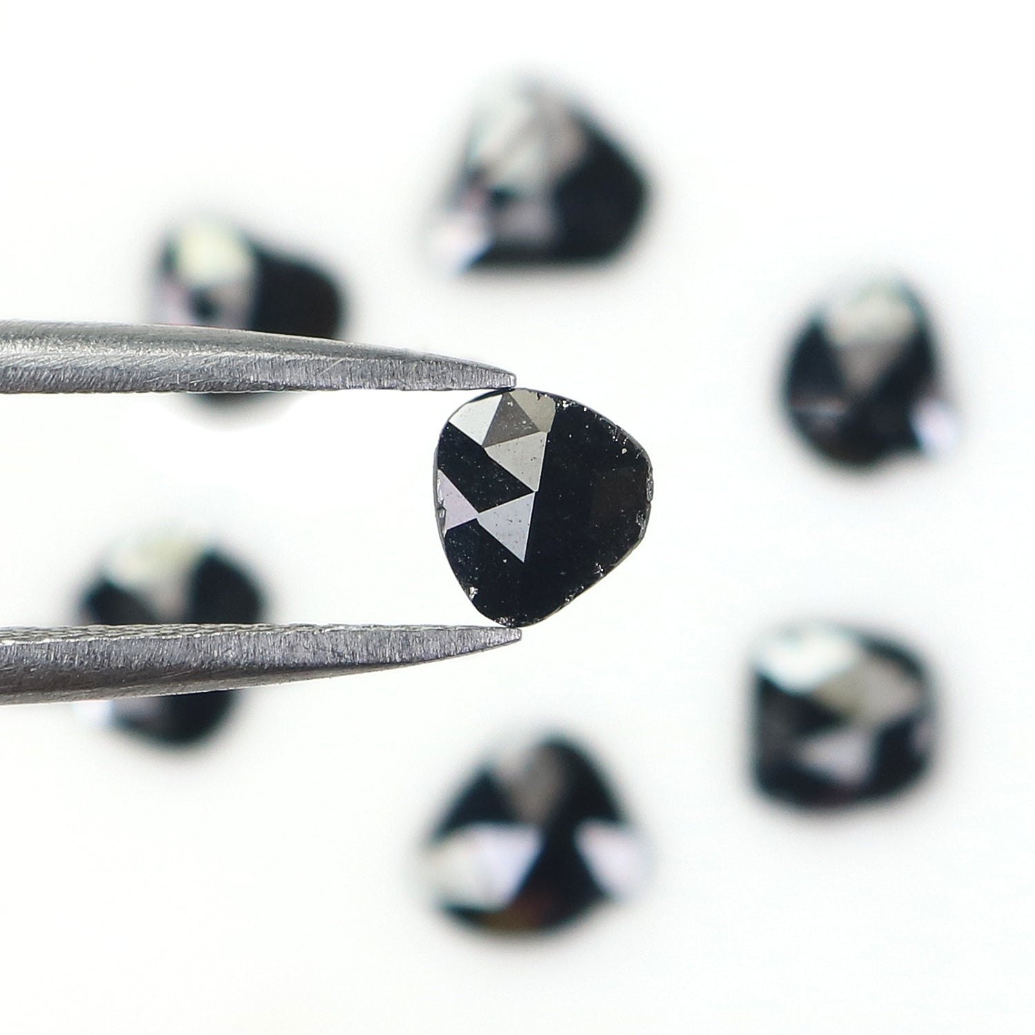 1.55 CT Natural Loose Slice Shape Diamond Black Color Slice Cut Diamond 5.10 MM Natural Loose Black Color Slice Rose Cut Diamond LQ2596