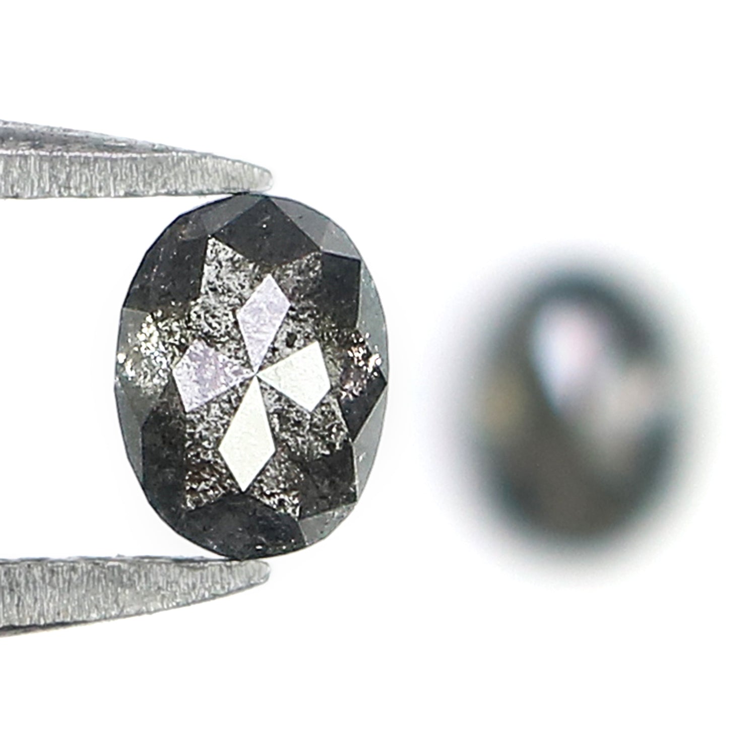 0.60 CT Natural Loose Oval Pair Diamond Black Grey Color Oval Cut Diamond 4.75 MM Salt And Pepper Oval Diamond Oval Cut Pair Diamond LQ2558