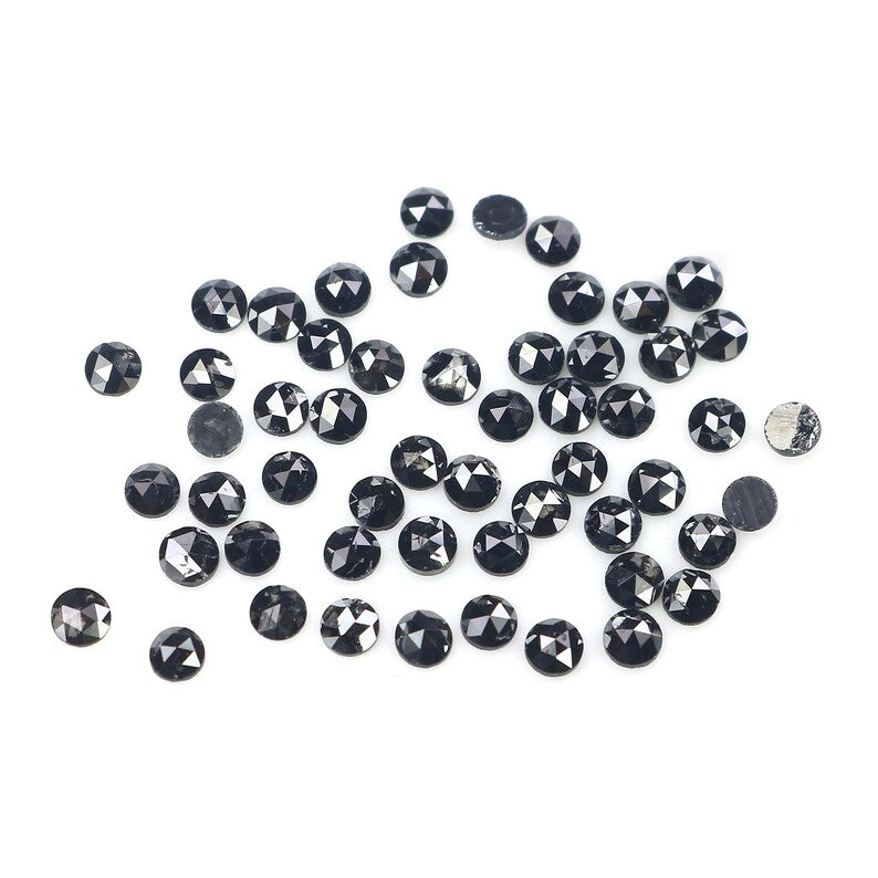 2.91 CT Natural Loose Round Shape Diamond Black Color Round Diamond 2.30 MM Natural Loose Diamond Black Color Round Rose Cut Diamond NQ1781