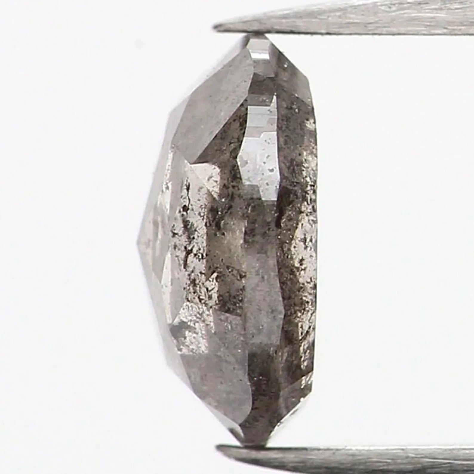 0.47 CT Natural Loose Oval Shape Diamond Salt And Pepper Oval Diamond 5.50 MM Natural Loose Black Grey Color Oval Rose Cut Diamond NQ1132