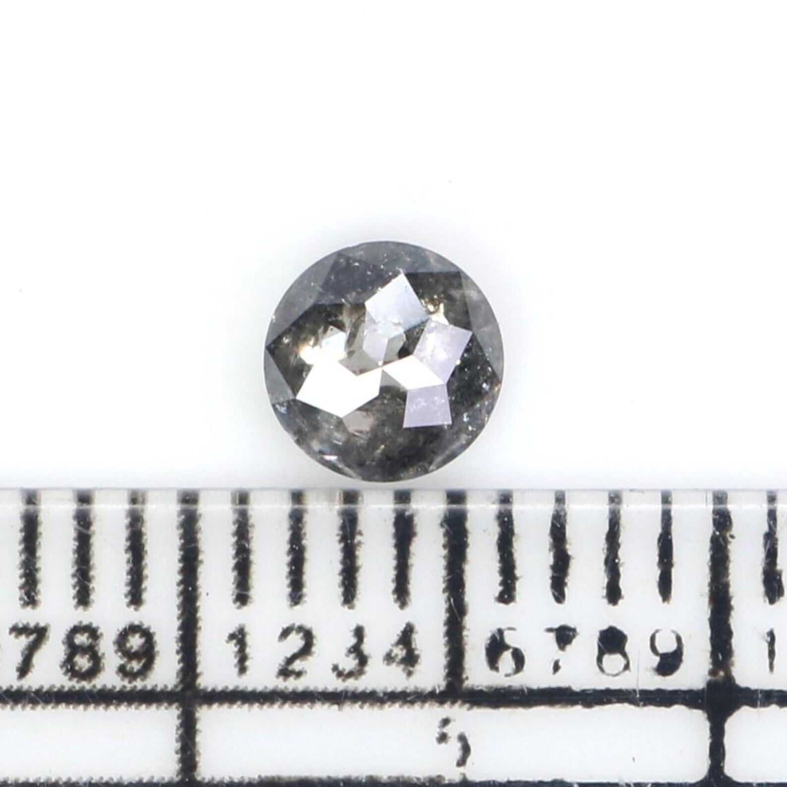 0.44 CT Natural Loose Round Shape Diamond Salt And Pepper Round Cut Diamond 4.60 MM Natural Black Grey Color Round Rose Cut Diamond NQ2310