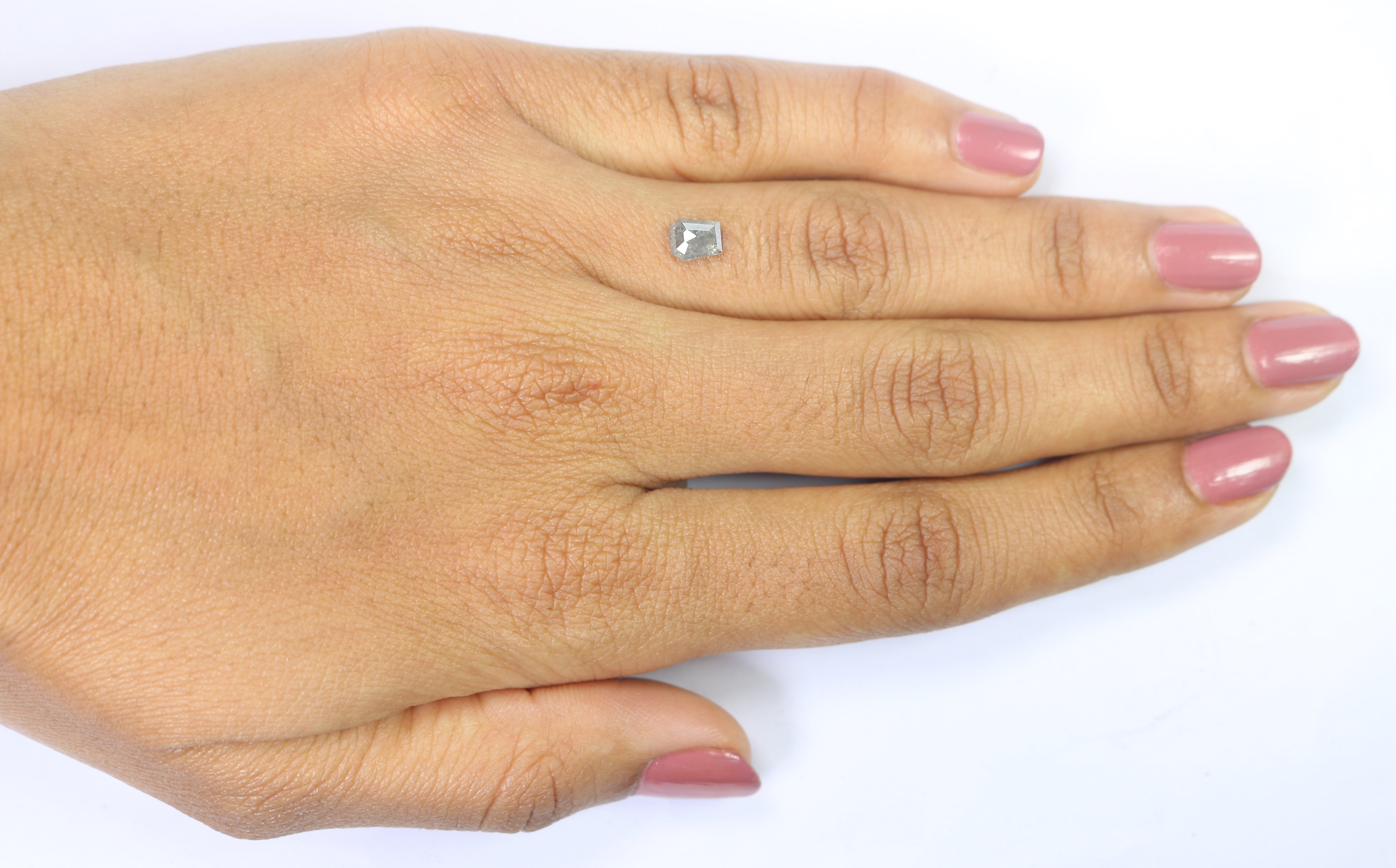 0.65 CT Natural Loose Coffin Shape Diamond Salt And Pepper Coffin Shape Diamond 5.40 MM Black Grey Color Coffin Rose Cut Diamond QL5831