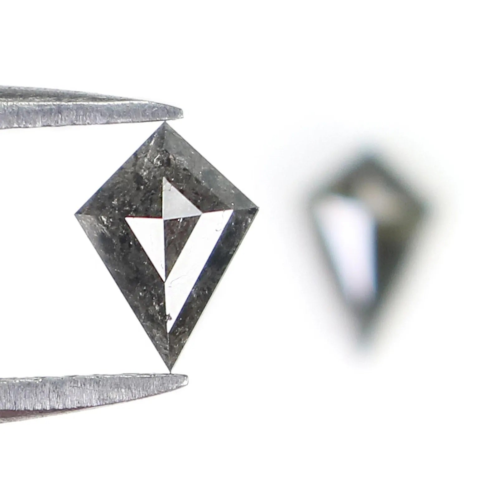 0.85 CT Natural Loose Kite Cut Pair Diamond Salt And Pepper Kite Shape Diamond 6.95 MM Natural Black Grey Color Kite Rose Cut Diamond N2600