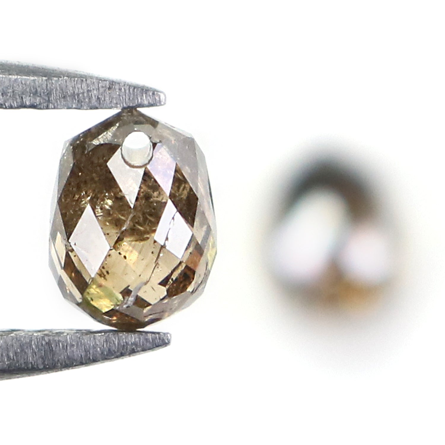 0.93 CT Natural Loose Drop Cut Pair Diamond Brown Color Briolette Diamond 4.50 MM Natural Brown Color Diamond Drop Rose Cut Diamond NQ776