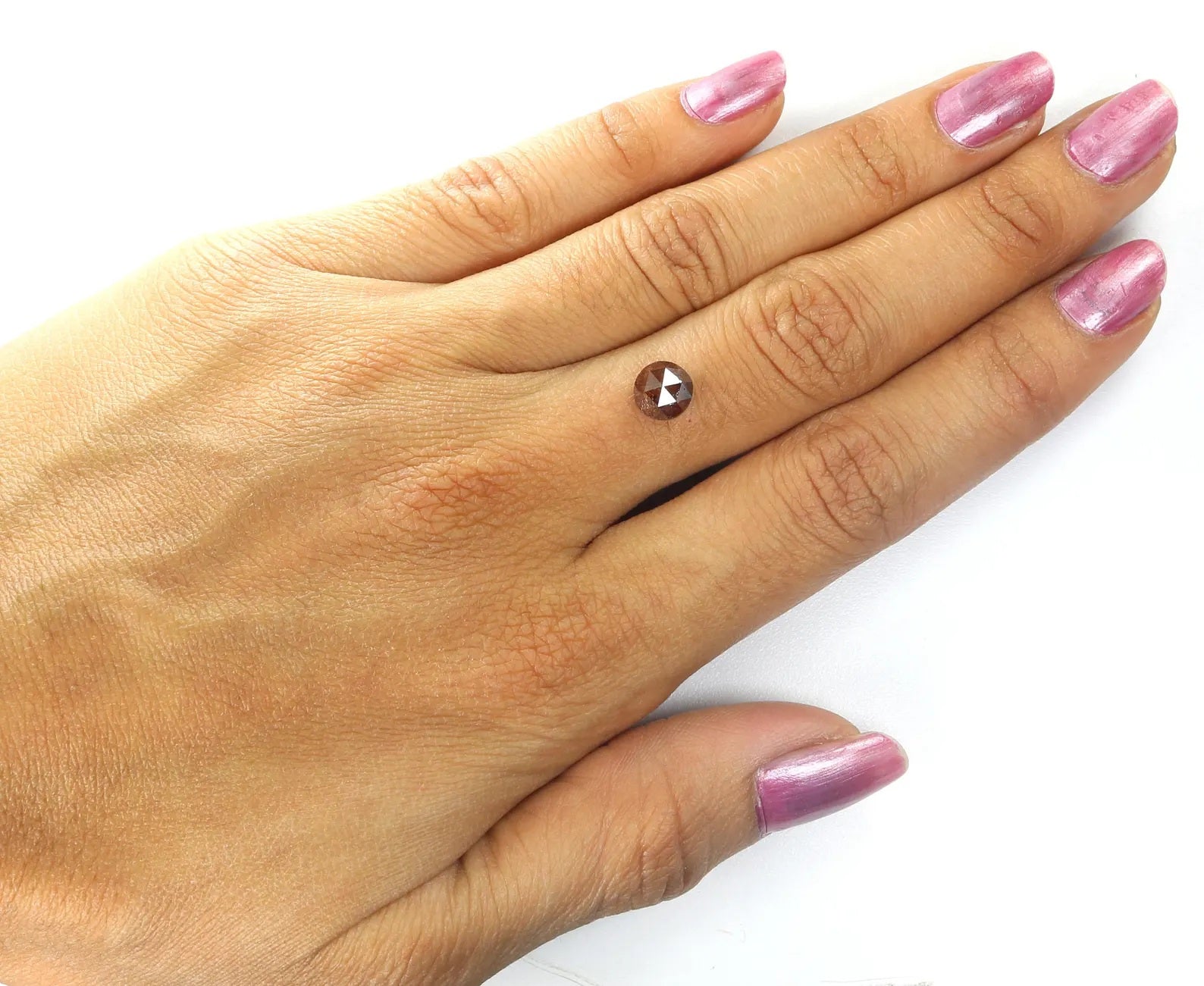 1.53 Ct Natural Loose Diamond Round Rose Cut Brown Color I3 Clarity 6.75 MM N7315