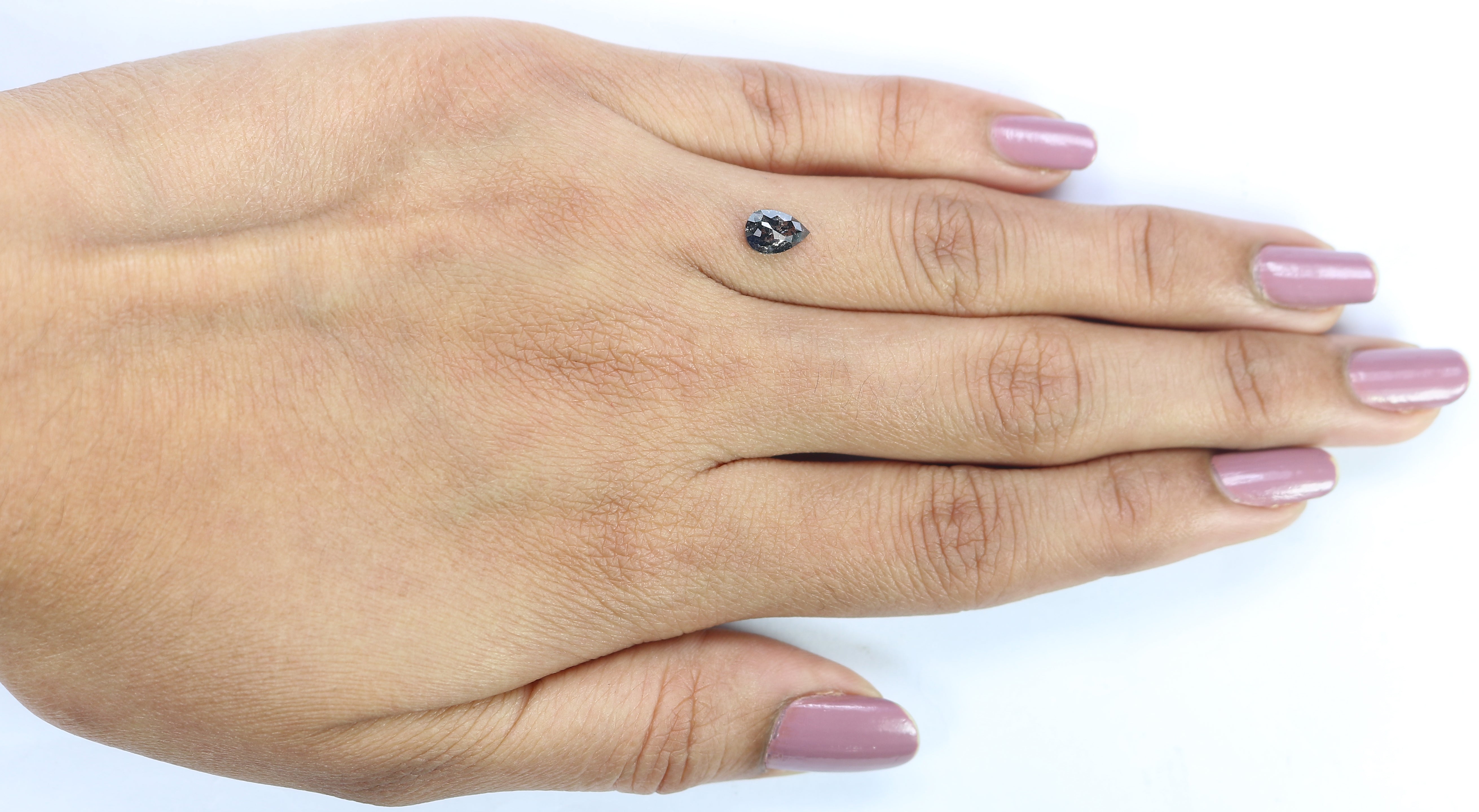 0.61 CT Natural Loose Pear Diamond Salt And Pepper Pear Diamond Natural Loose Diamond 6.70 MM Pear Rose Cut Diamond Pear Cut Diamond QL3026