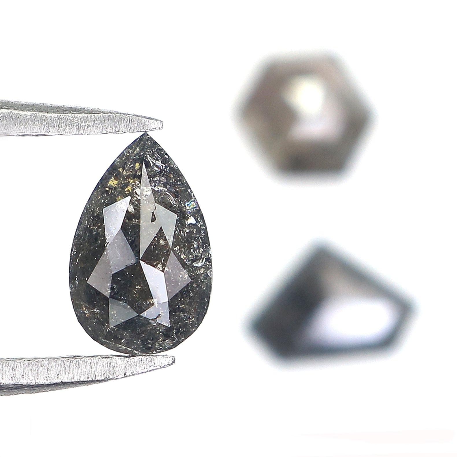 1.73 CT Natural Loose Mix Shape Diamond Salt And Pepper Mix Shape Diamond 7.15 MM Natural Black Grey Color Mix Shape Rose Cut Diamond QL1063