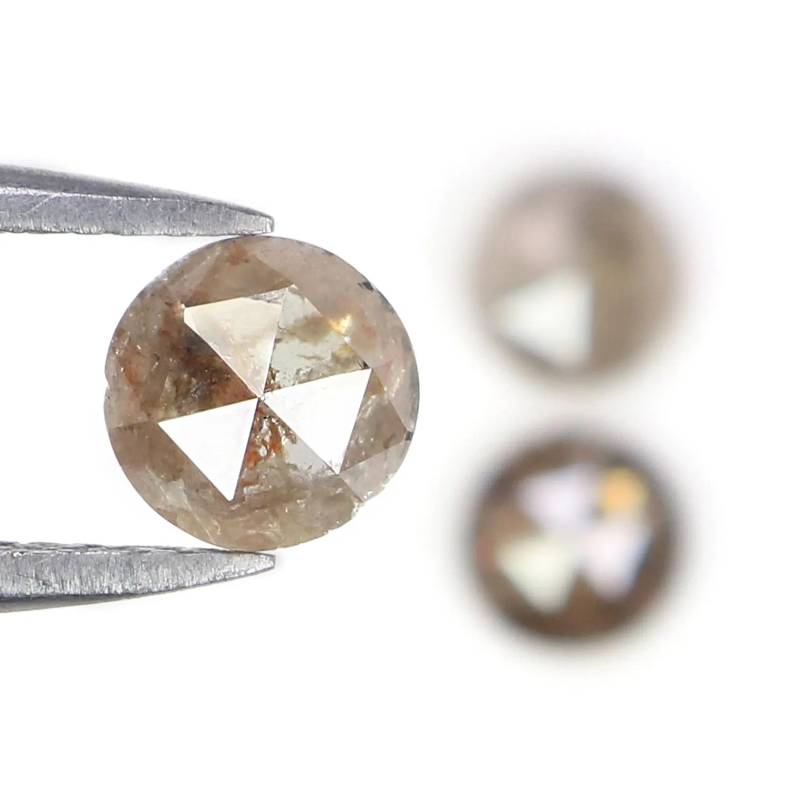 1.47 CT Natural Loose Round Shape Diamond Grey Color Round Cut Diamond 4.40 MM Natural Diamond Brown Color Round Rose Cut Diamond NQ1524