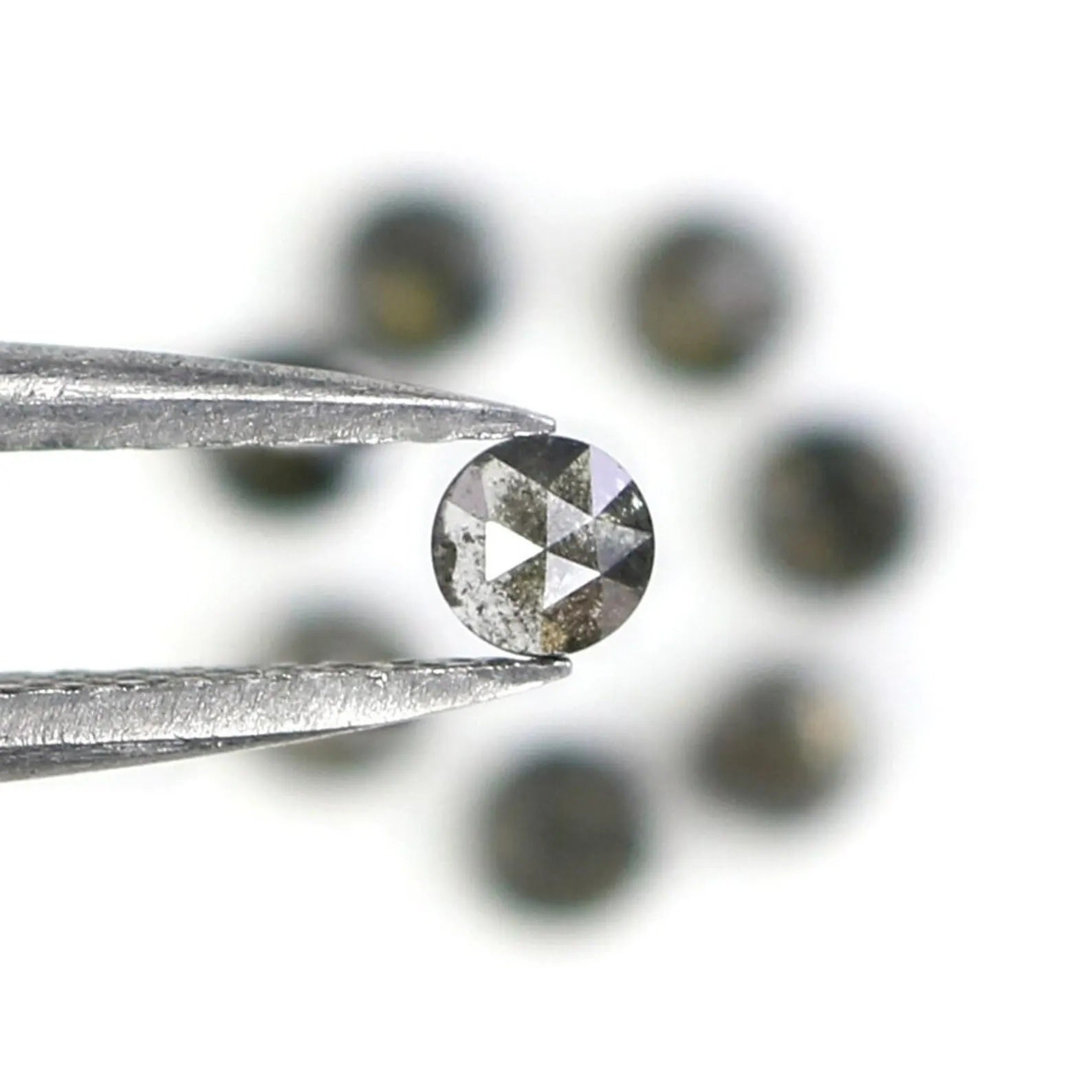 0.95 Ct Natural Loose Round Rose Cut Diamond Salt And Pepper Round Shape Diamond 2.90 MM Natural Black Grey Round Rose Cut Diamond NQ2350