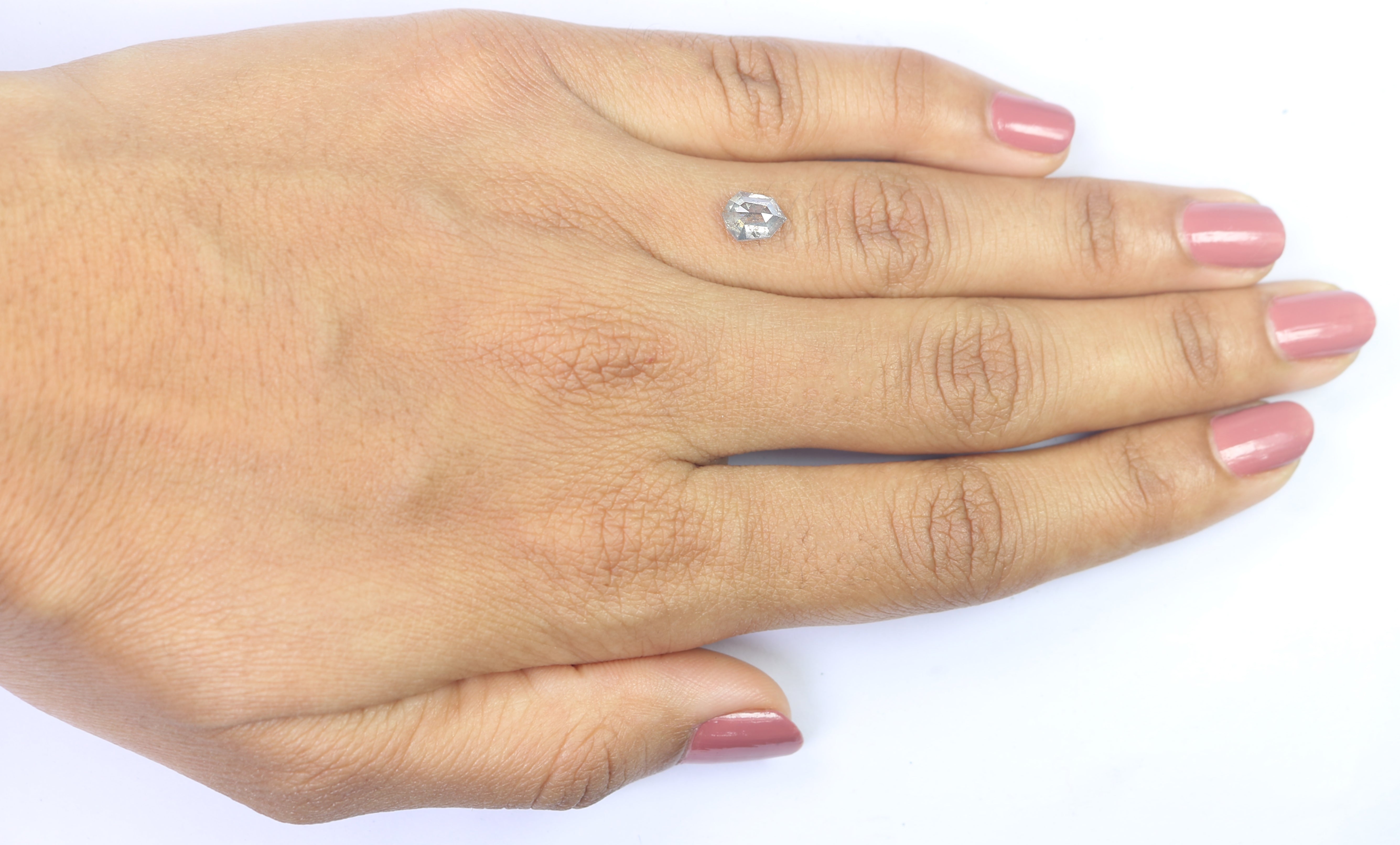 1.12 Ct Natural Loose Shield Shape Diamond Salt And Pepper Shield Shape Diamond 7.10 MM Natural Gray Color Shield Rose Cut Diamond QL2570