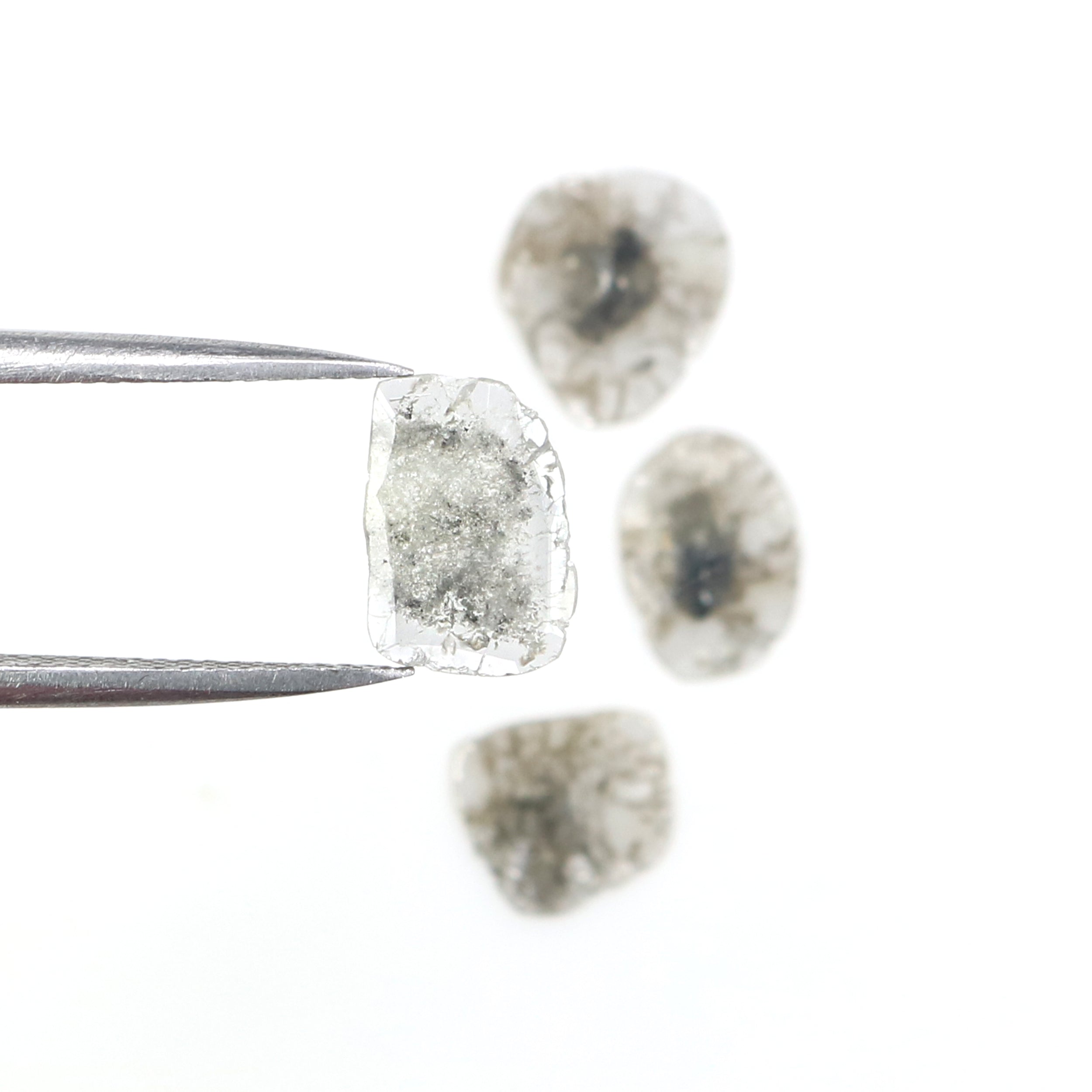 1.44 Ct Natural Loose Slice Shape Diamond Slice Salt And Pepper Diamond 7.90 MM Slice Natural Loose Diamond Slice Black Grey Diamond LQ6106