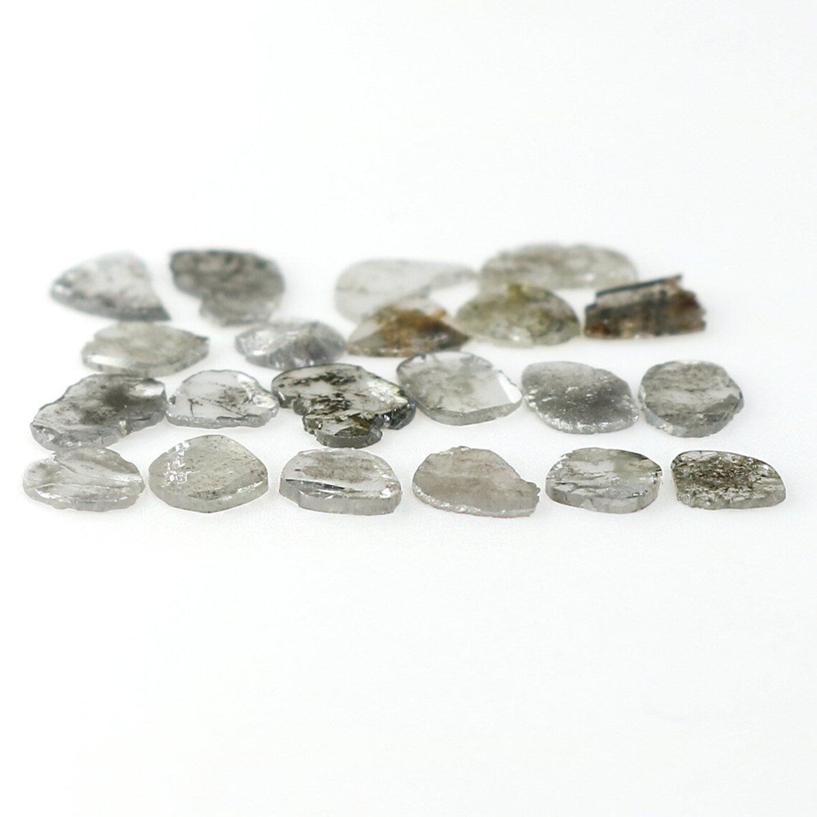 2.05 Ct Natural Loose Slice Shape Diamond Salt And Pepper Slice Cut Diamond 3.80 MM Natural Black Grey Color Irregular Cut Diamond NQ1733