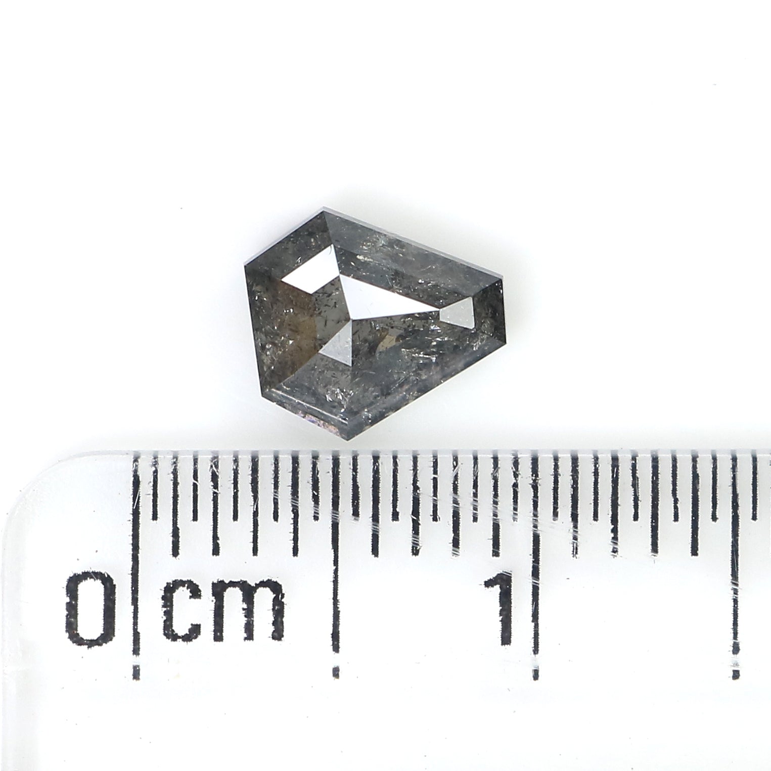 0.87 CT Natural Loose Coffin Shape Diamond Salt And Pepper Coffin Shape Diamond 6.40 MM Black Grey Color Coffin Rose Cut Diamond QL7838