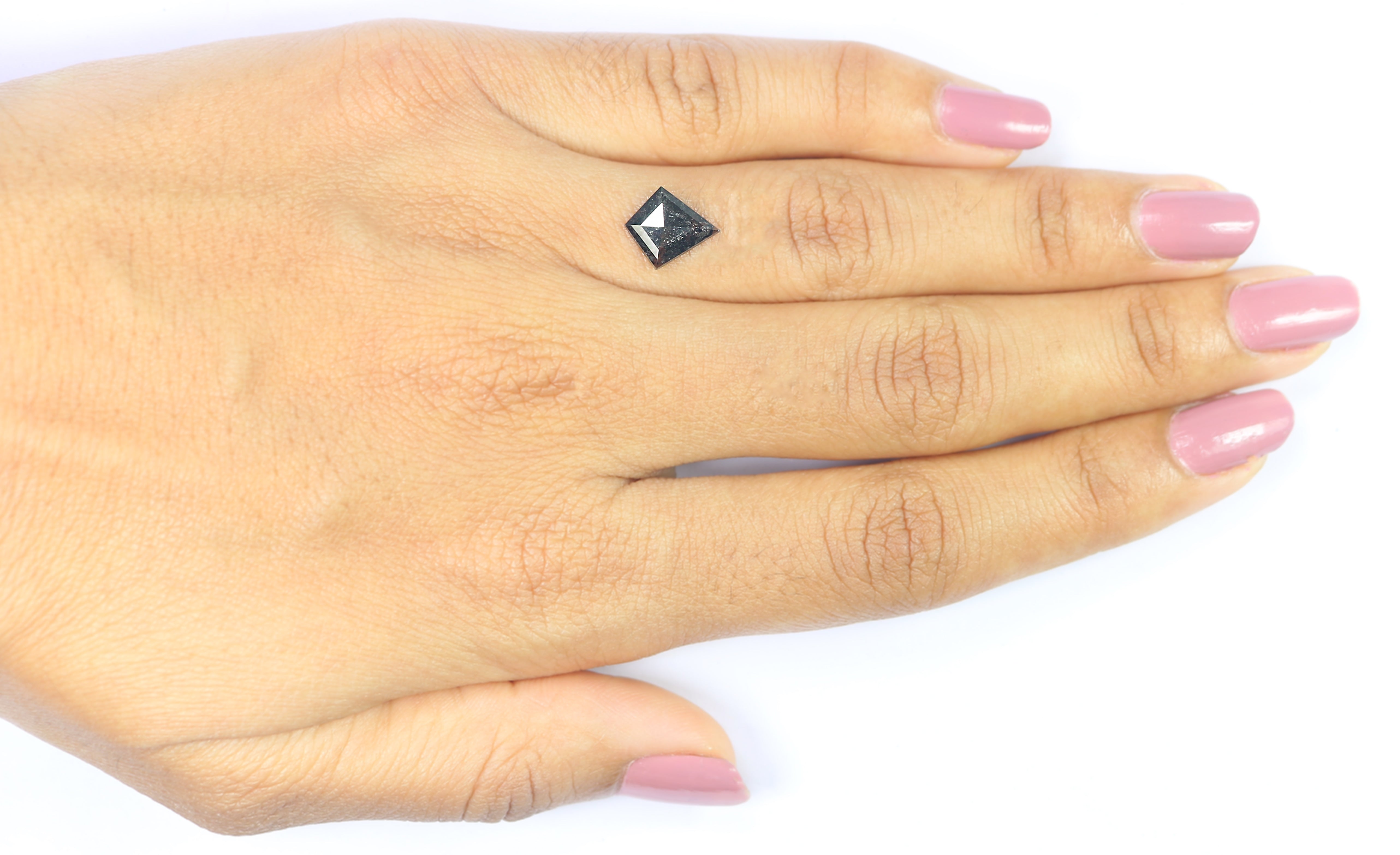 1.06 CT Natural Loose Kite Shape Diamond Salt And Pepper Kite Diamond 10.05 MM Natural Loose Black Grey Color Kite Rose Cut Diamond L3411