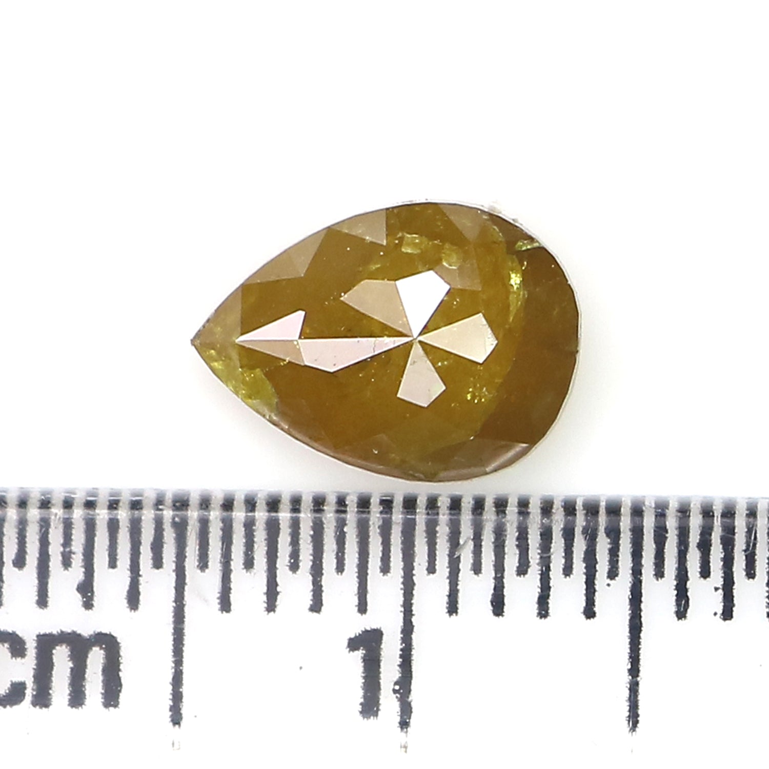 1.46 CT Natural Loose Pear Shape Diamond Yellow Color Pear Cut Diamond 8.55 MM Natural Yellow Color Diamond Pear Rose Cut Diamond LQ9956