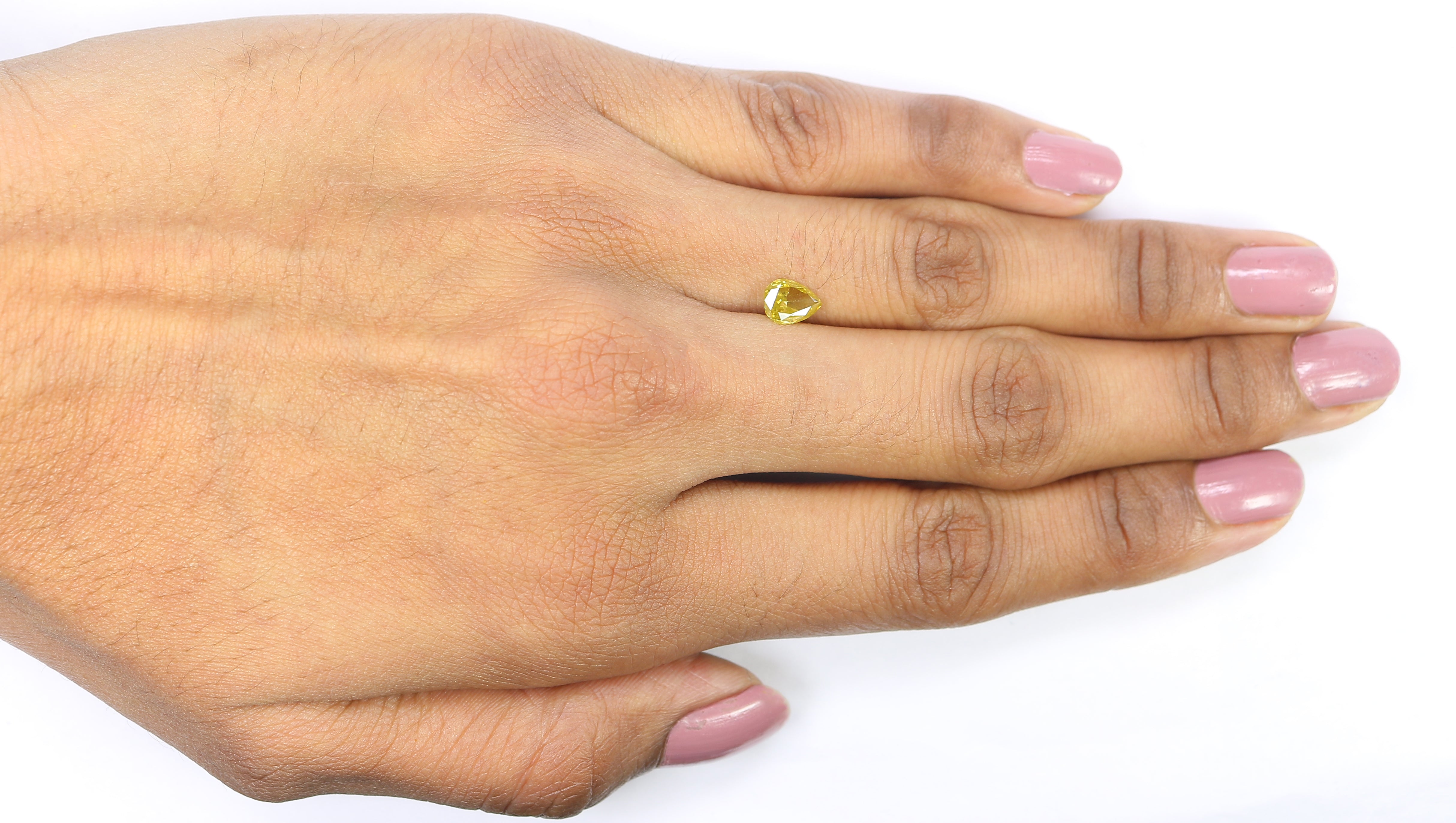 0.59 CT Natural Loose Pear Shape Diamond Yellow Green Color Pear Cut Diamond 6.70 MM Natural Loose Diamond Pear Brilliant Cut Diamond QL6470