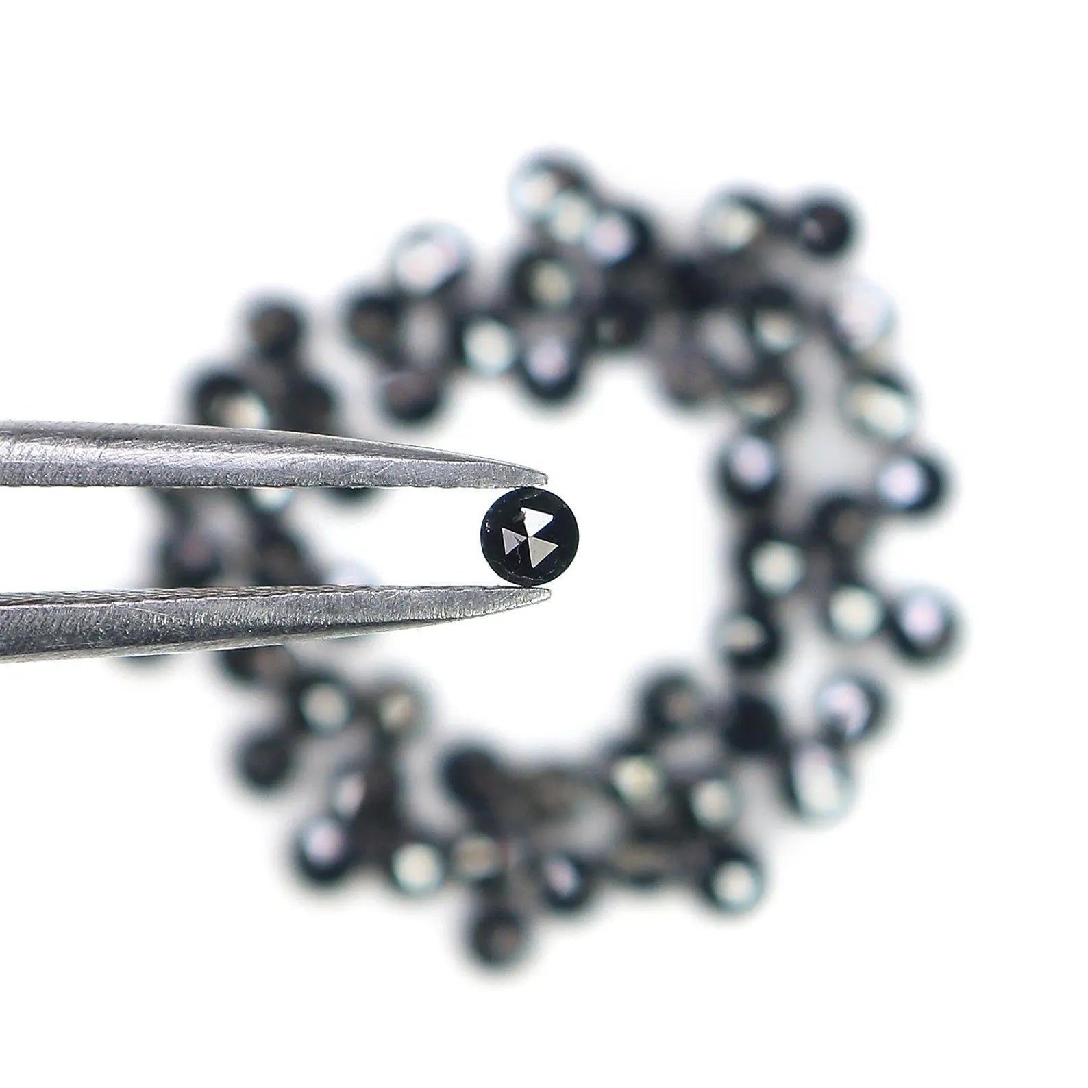 3.01 Ct Natural Loose Round Shape Diamond Black Color Round Diamond 2.30 MM Natural Loose Diamond Black Color Round Rose Cut Diamond NQ1788