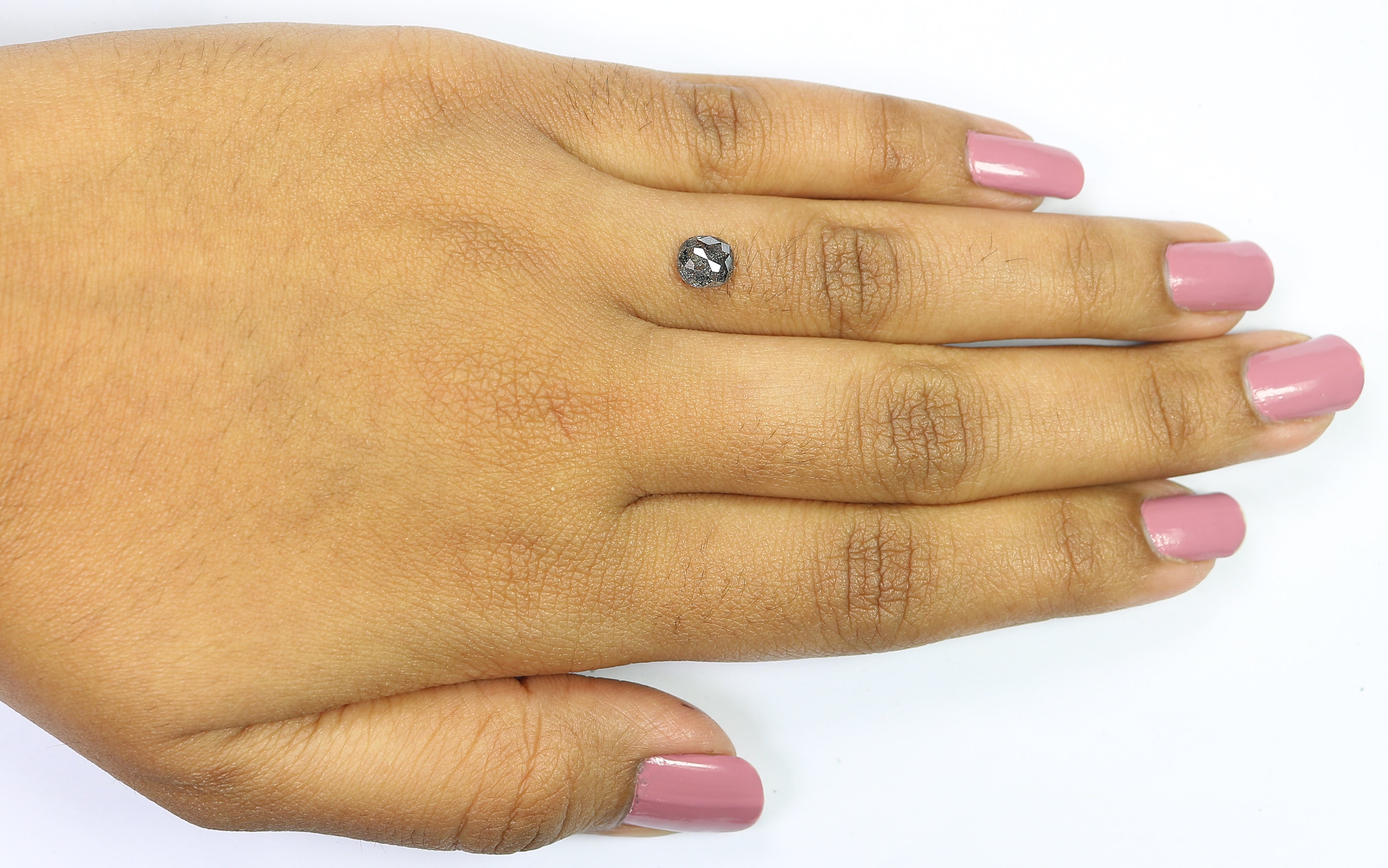 0.80 CT Natural Loose Cushion Shape Diamond Salt And Pepper Cushion Diamond 5.95 MM Black Grey Color Cushion Shape Rose Cut Diamond QL762