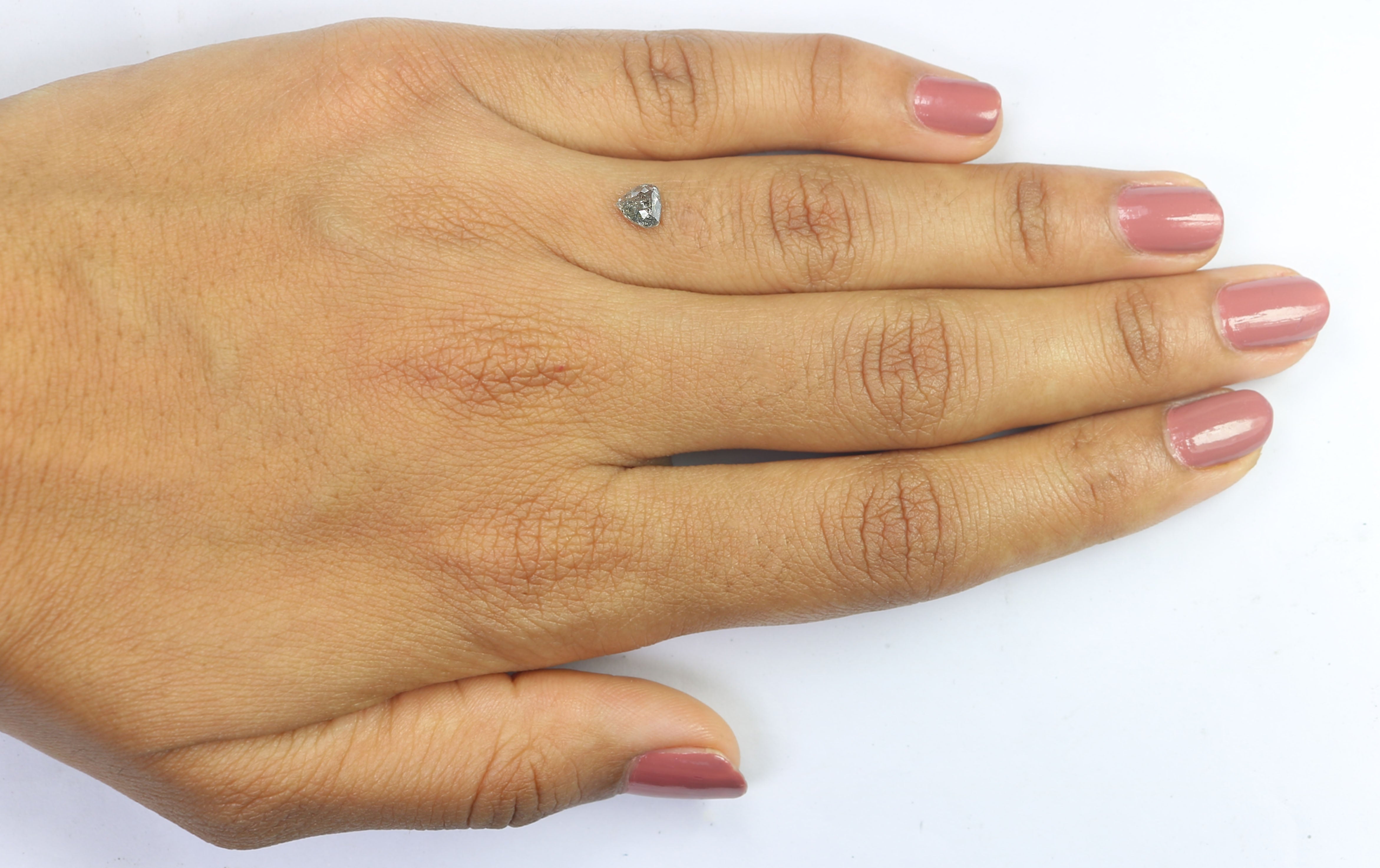 0.50 CT Natural Loose Heart Shape Diamond Salt And Pepper Heart Rose Cut Diamond 4.85 MM Black Grey Color Heart Cut Rose Cut Diamond QL7880