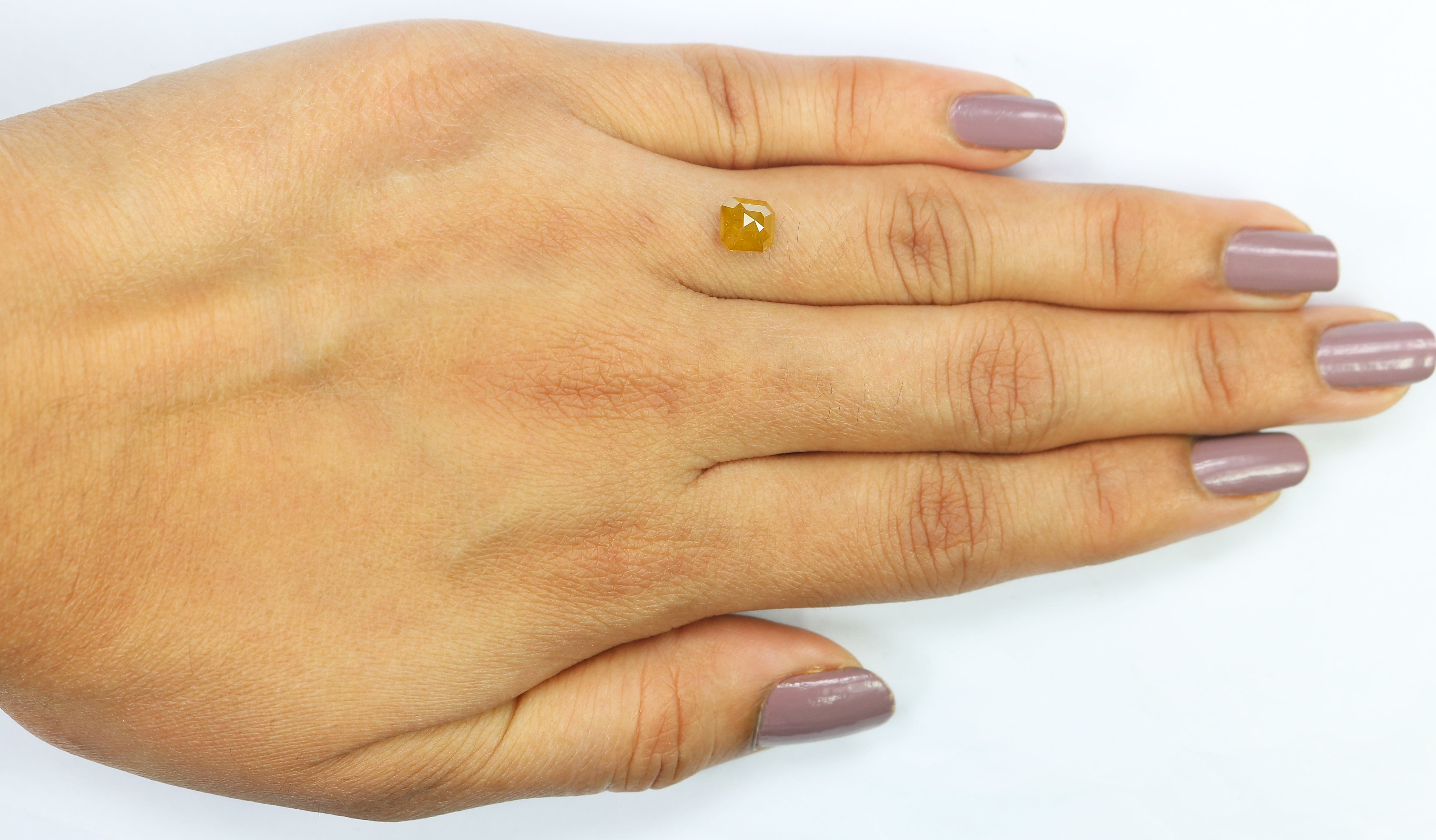 1.05 CT Natural Loose Emerald Shape Diamond Yellow Color Emerald Cut Diamond 5.60 MM Natural Yellow Color Emerald Rose Cut Diamond LQ9334