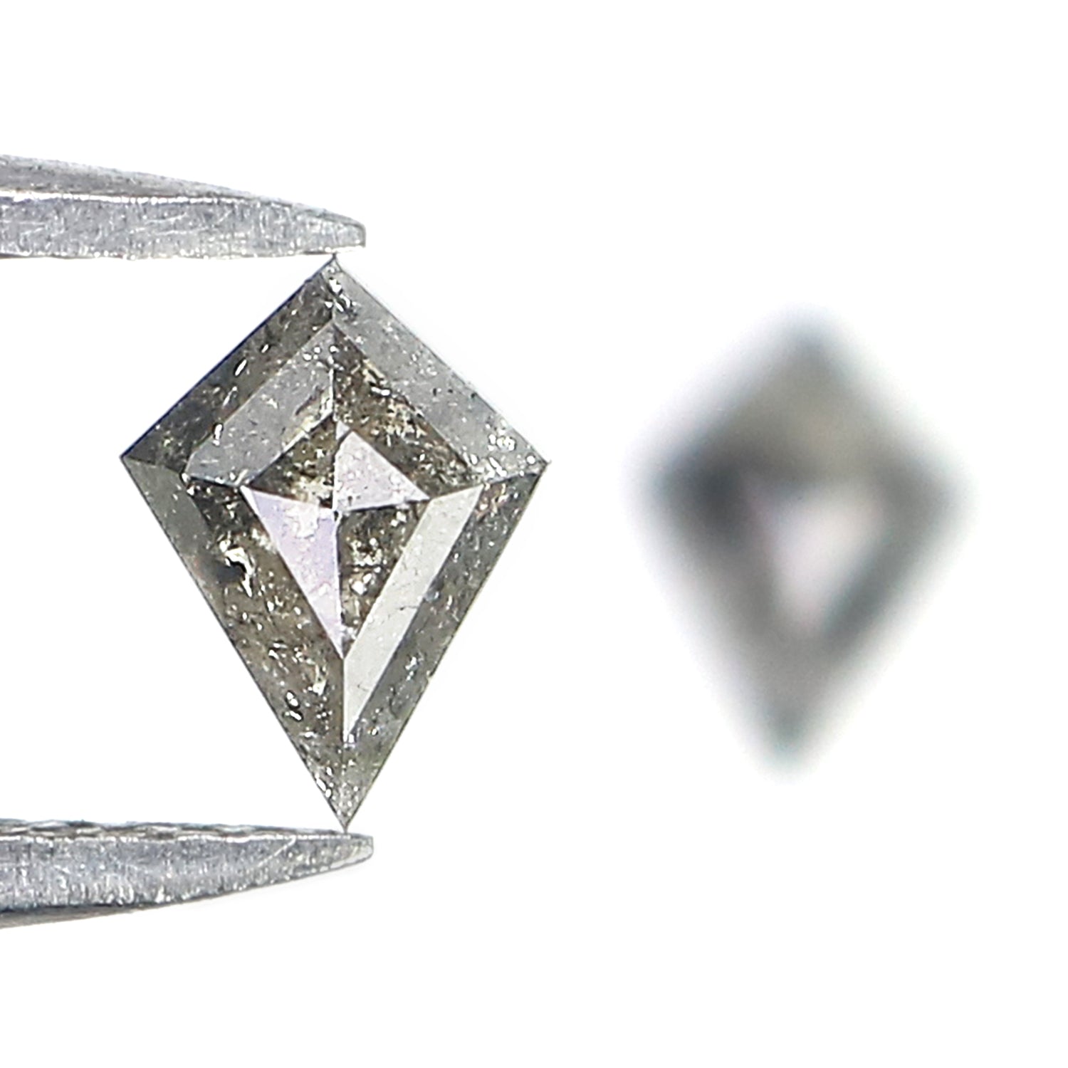 0.67 CT Natural Loose Kite Cut Pair Diamond Salt And Pepper Kite Shape Diamond 6.20 MM Natural Black Grey Color Kite Rose Cut Diamond LQ2736
