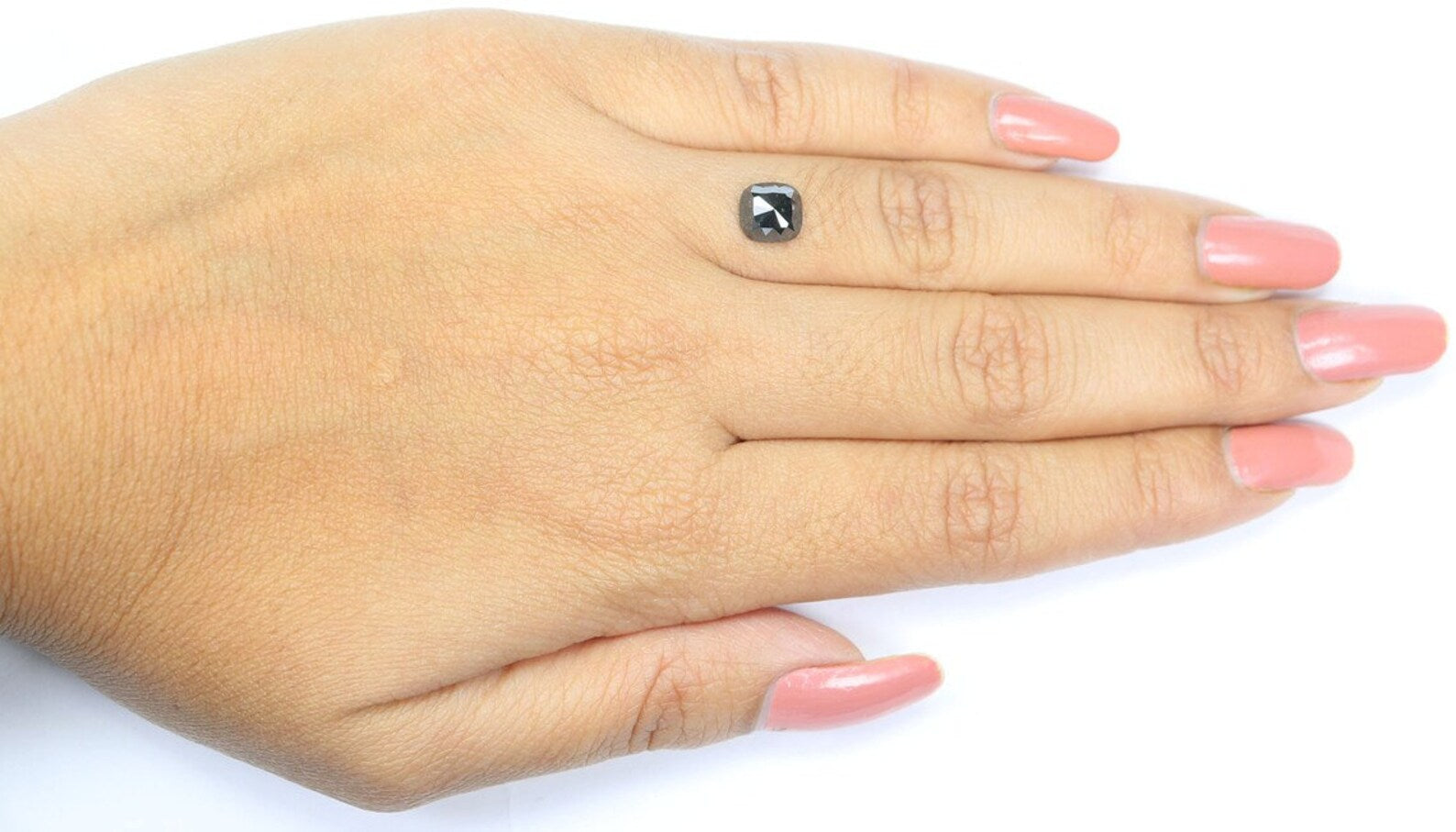 1.39 CT Natural Loose Cushion Diamond Black Color Cushion Cut Diamond 6.80 MM Natural Loose Diamond Cushion Shape Rose Cut Diamond NQ8825