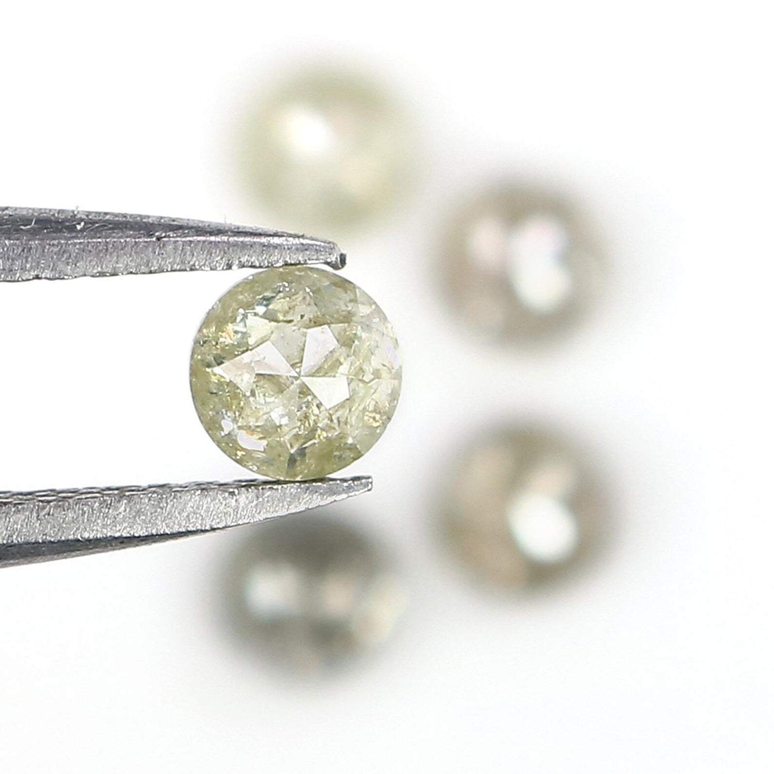 1.54 CT Natural Loose Round Shape Diamond Salt And Pepper Round Cut Diamond 3.75 MM Natural Loose Grey Color Round Rose Cut Diamond NQ1776