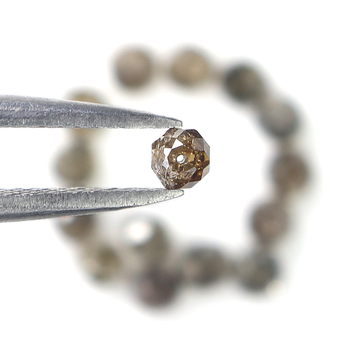 2.29 CT Natural Loose Bead Shape Diamond Brown Color Bead Cut Diamond 2.50 MM Natural Loose Brown Color Diamond Bead Rose Cut Diamond LQ1735