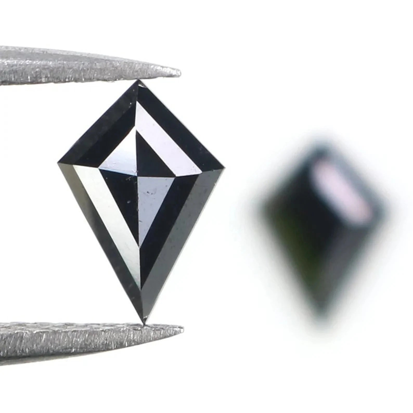 0.77 CT Natural Loose Kite Shape Pair Diamond Black Color Kite Cut Diamond 7.70 MM Natural Diamond Black Color Kite Rose Cut Diamond QN2276