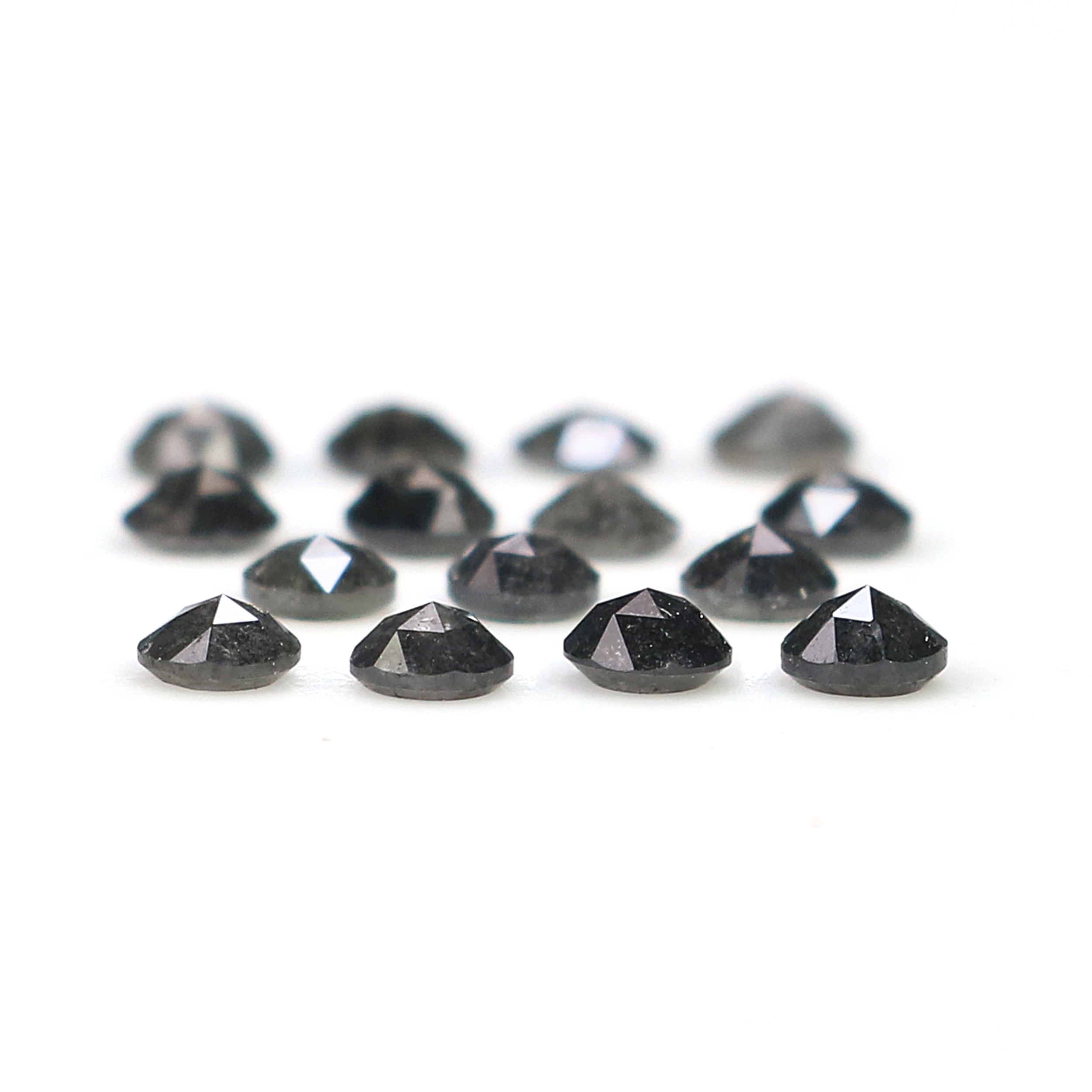 1.45 Ct Natural Loose Round Rose Cut Diamond Salt And Pepper Round Shape Diamond 2.70 MM Natural Black Grey Color Rose Cut Diamond L1822