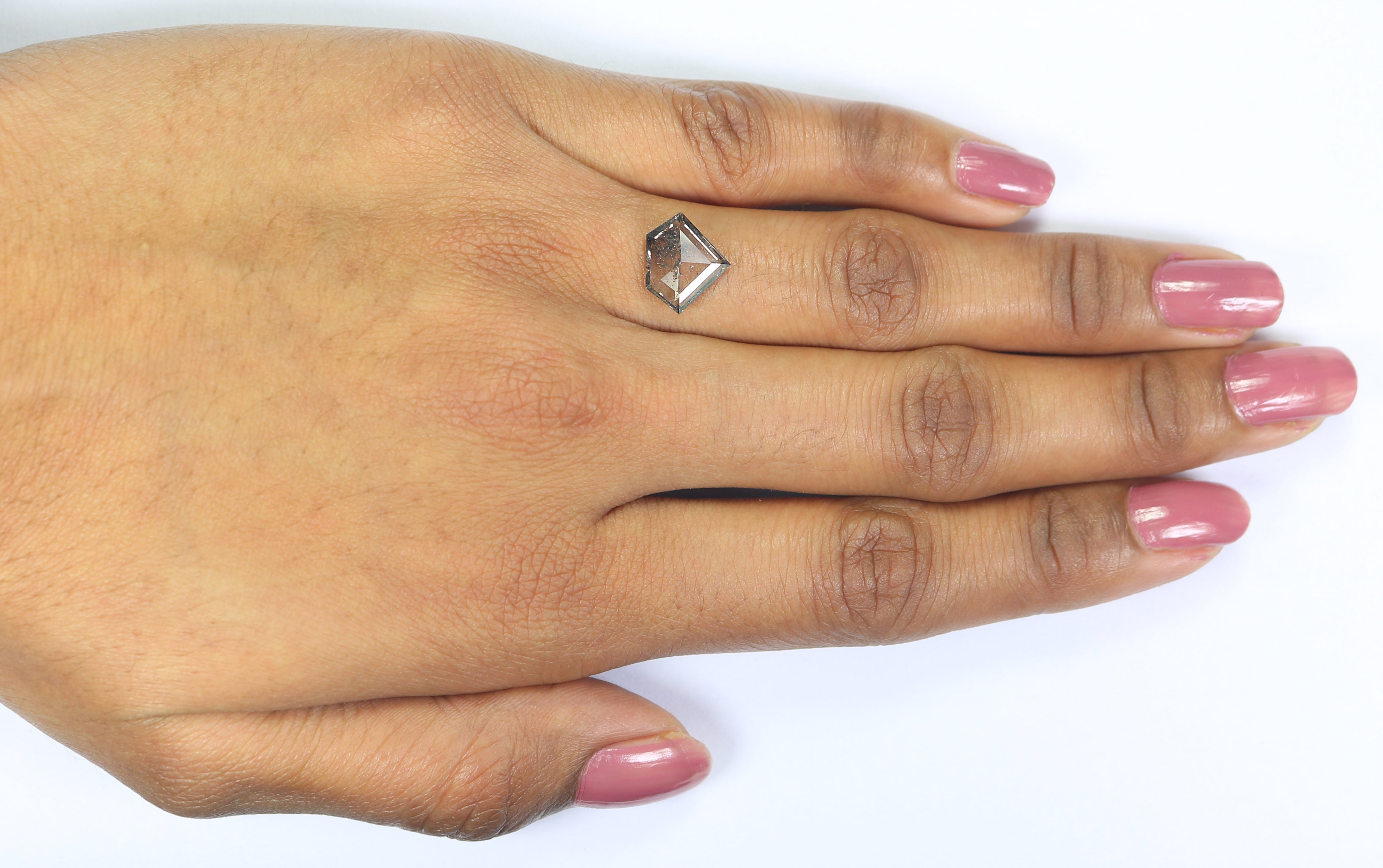 1.84 CT Shield Rose Cut Salt And Pepper Lab Grown 9.45 MM Loose Diamond CVD Fancy Black Grey Color Lab Created Antique Shape Diamonds KDL3515