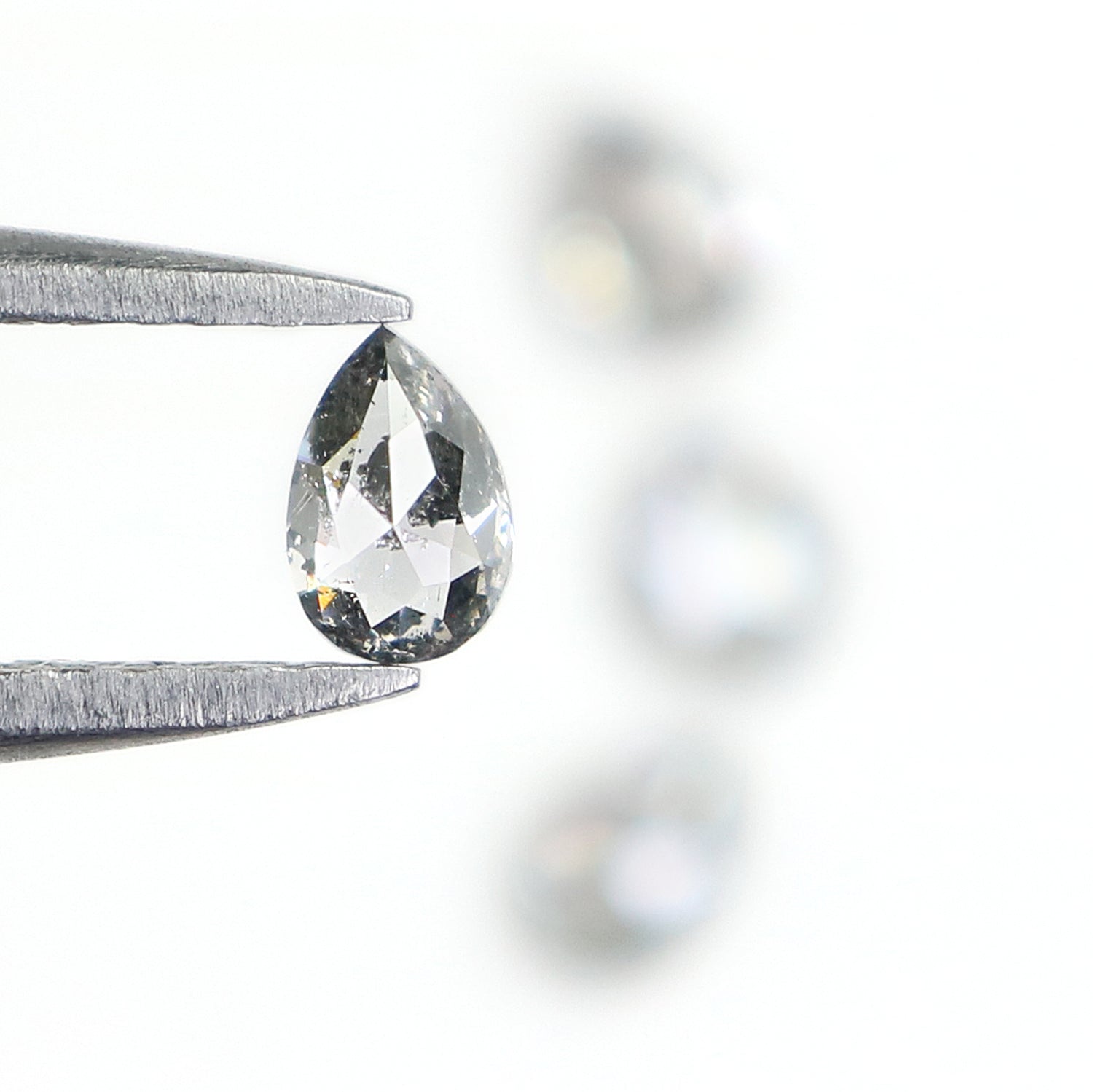 0.62 CT Natural Loose Pear Shape Diamond Salt And Pepper Pear Cut Diamond 4.05 MM Natural Loose Diamond Pear Shape Rose Cut Diamond N1570