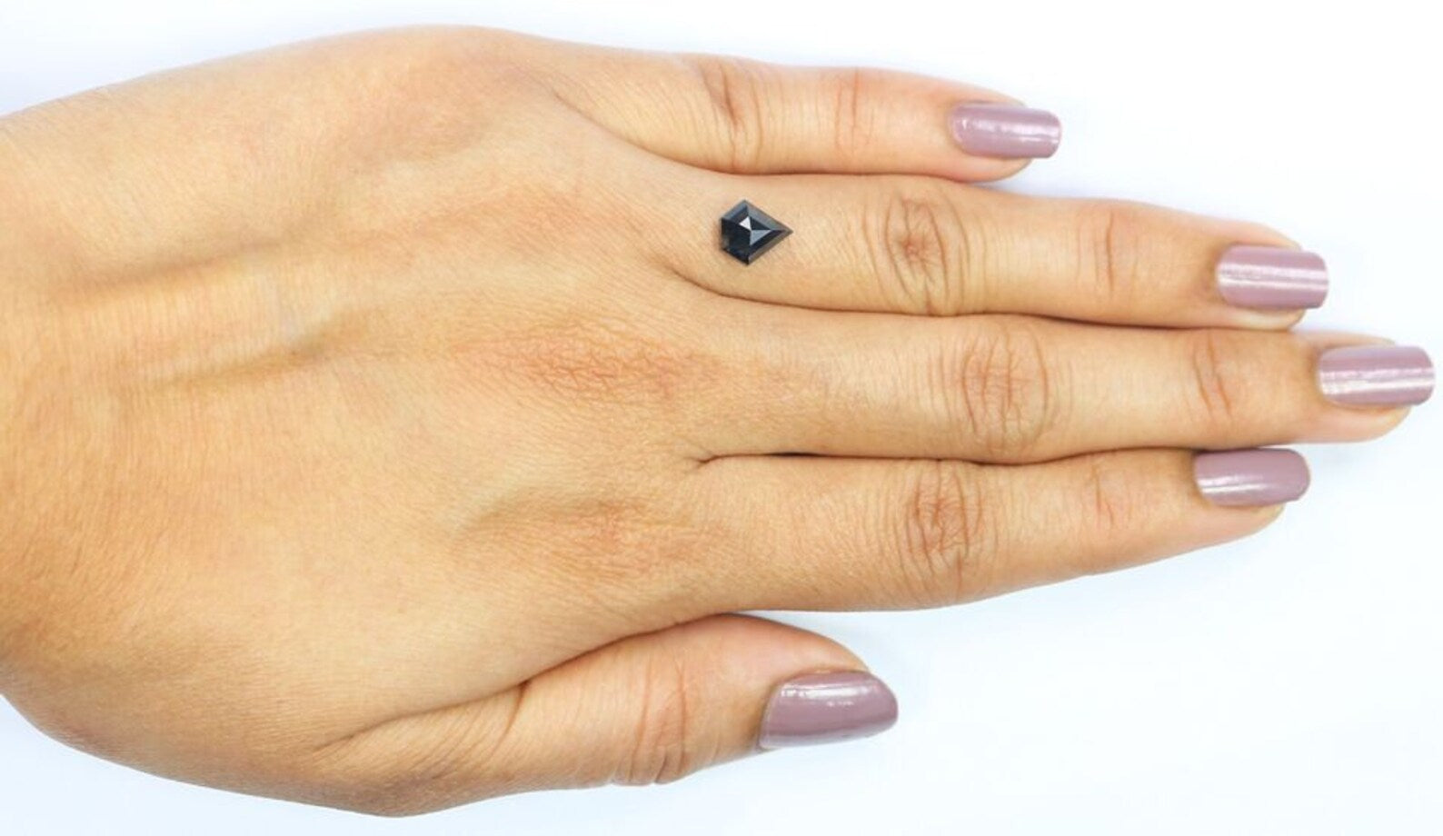1.37 Ct Natural Loose Shield Shape Diamond Salt And Pepper Shield Diamond 7.70 MM Natural Black Grey Color Shield Rose Cut Diamond QN262