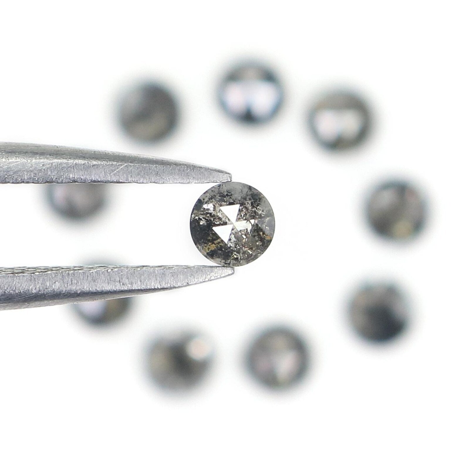 1.15 CT Natural Loose Round Shape Diamond Salt And Pepper Round Diamond 3.00 MM Natural Loose Black Grey Color Round Rose Cut Diamond NQ2353