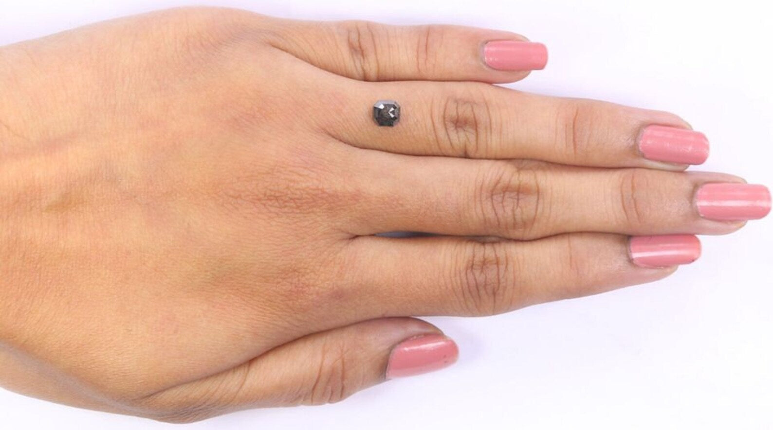 0.78 CT Natural Loose Radiant Shape Diamond Salt And Pepper Radiant Cut Diamond 5.15 MM Black Grey Color Radiant Rose Cut Diamond NQ9270