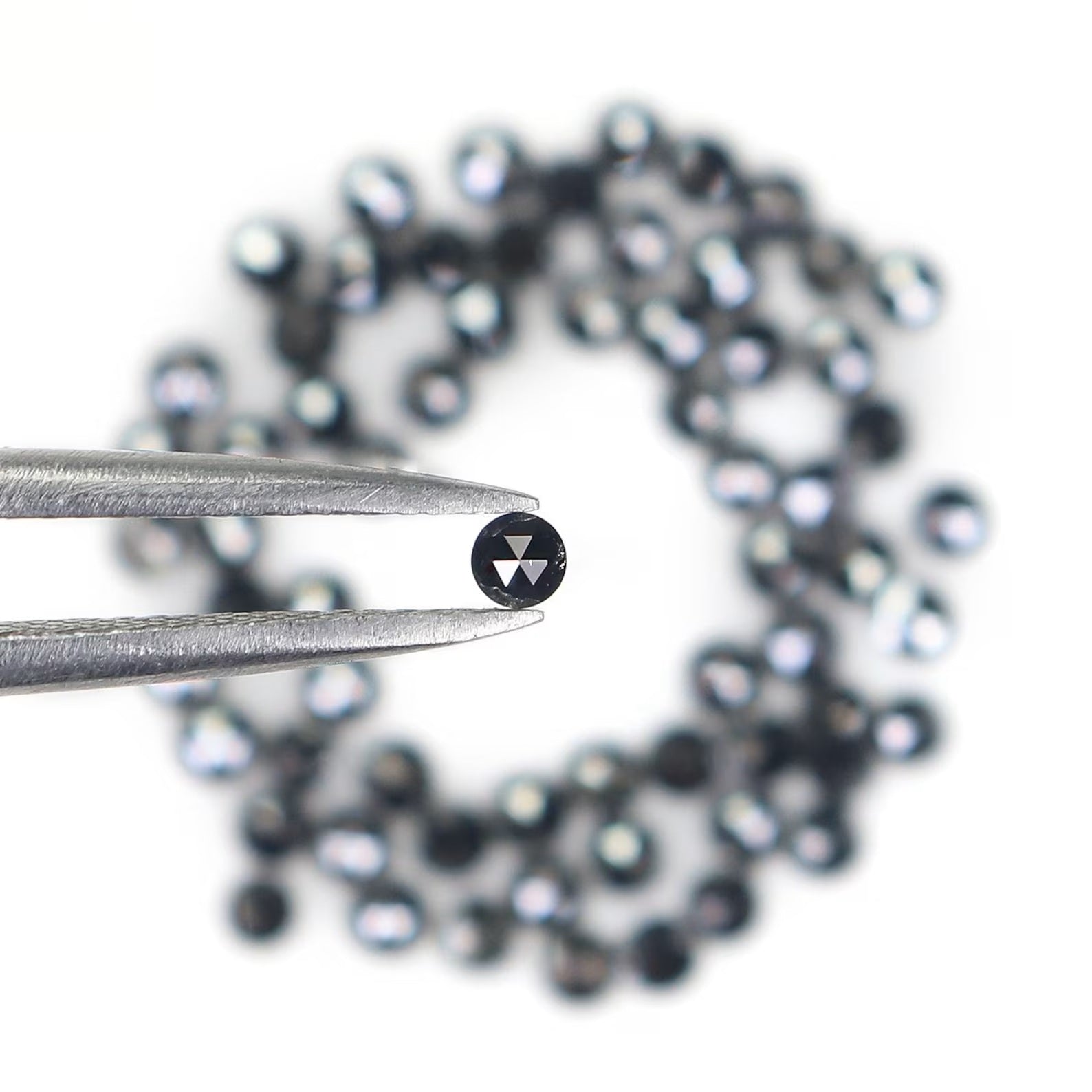 2.85 CT Natural Loose Round Shape Diamond Black Color Round Diamond 2.10 MM Natural Loose Diamond Black Color Round Rose Cut Diamond NQ1806