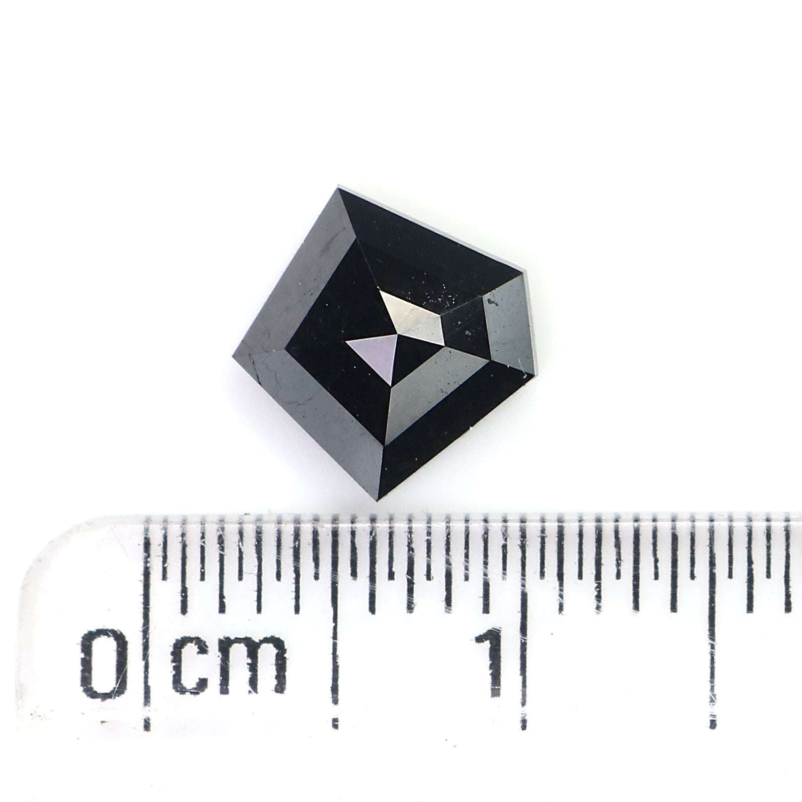 1.41 CT Natural Loose Pentagon Shape Diamond Black Color Pentagon Diamond 8.05 MM Natural Loose Black Color Pentagon Rose Cut Diamond KQ2245