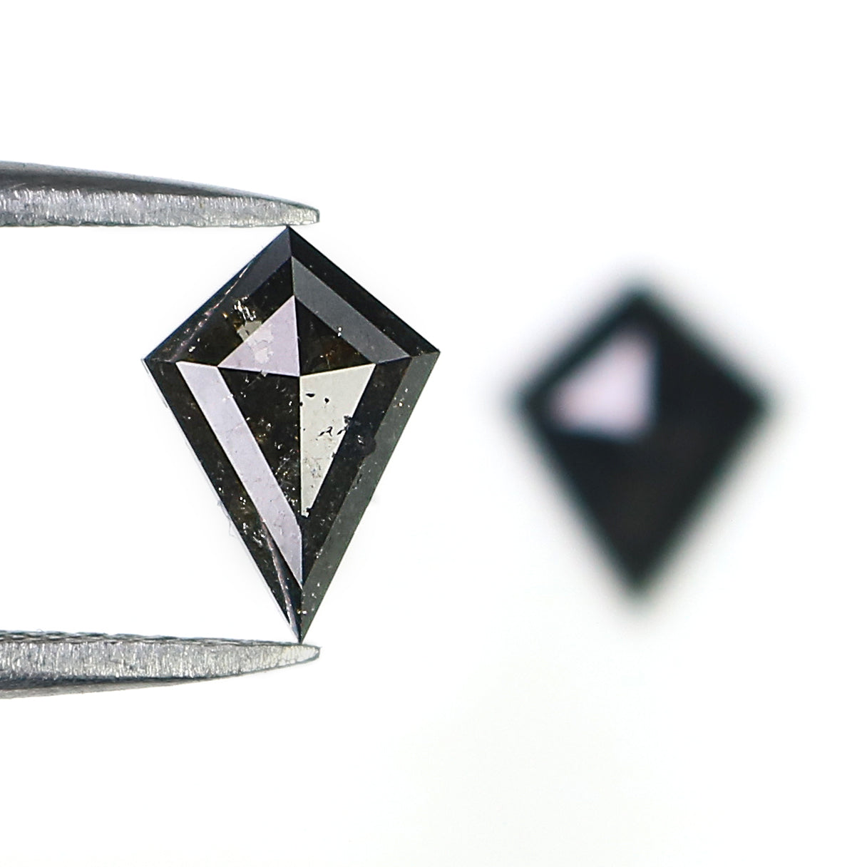 1.30 CT Natural Loose Kite Cut Pair Diamond Black Color Kite Shape Diamond 8.65 MM Natural Loose Black Color Kite Rose Cut Diamond L3407