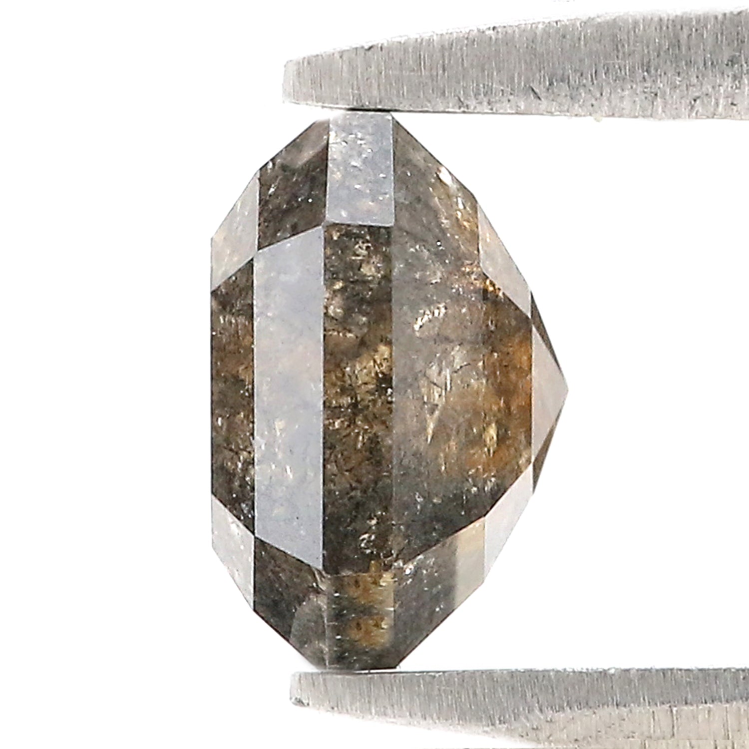 Natural Emerald Salt and Pepper Diamond 1.52 CT Loose Rose Cut Black Grey Stone 6.25 MM Rustic Diamond For Custom Engagement Ring L3654