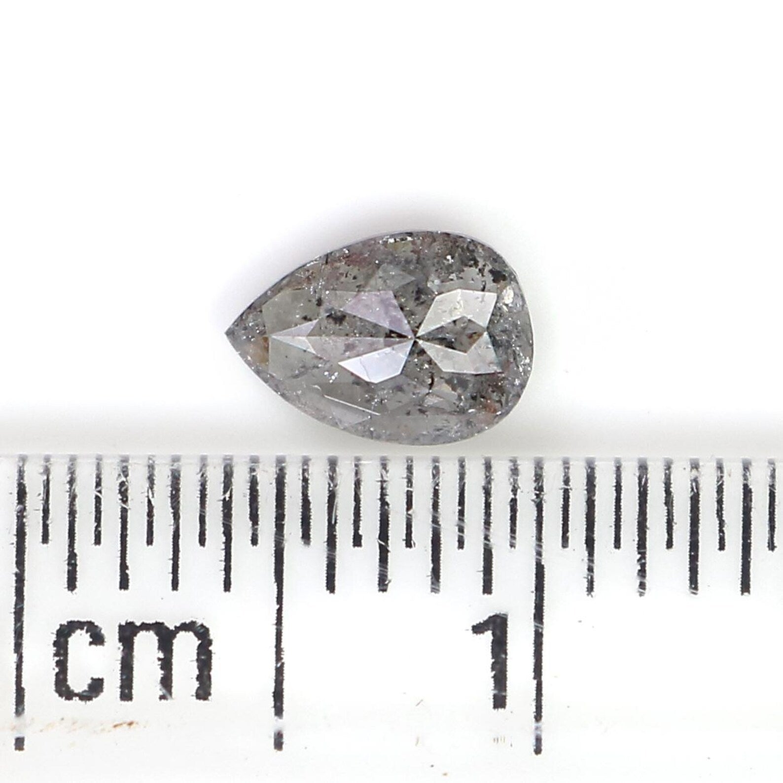 0.39 Ct Natural Loose Pear Shape Diamond Salt And Pepper Pear Cut Diamond 5.95 MM Natural Loose Black Grey Color Pear Rose Cut Diamond QN606
